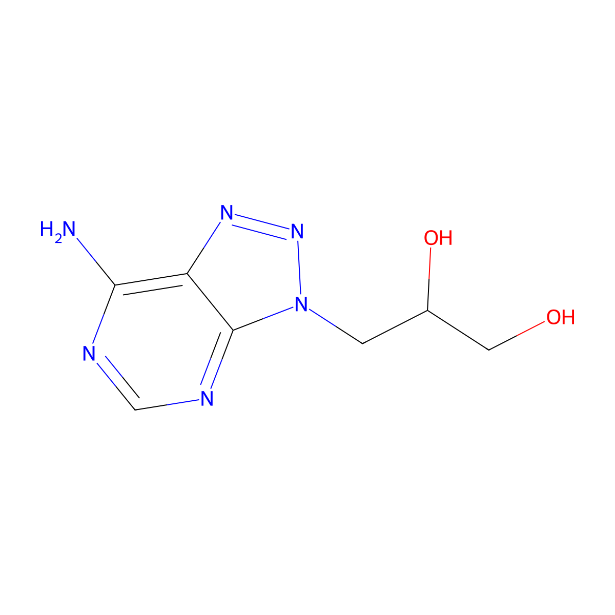 3-(7-Amino-3H-[1,2,3]triazolo[4,5-d]pyrimidin-3-yl)propane-1,2-diol molecular structure, CAS 85446-43-1