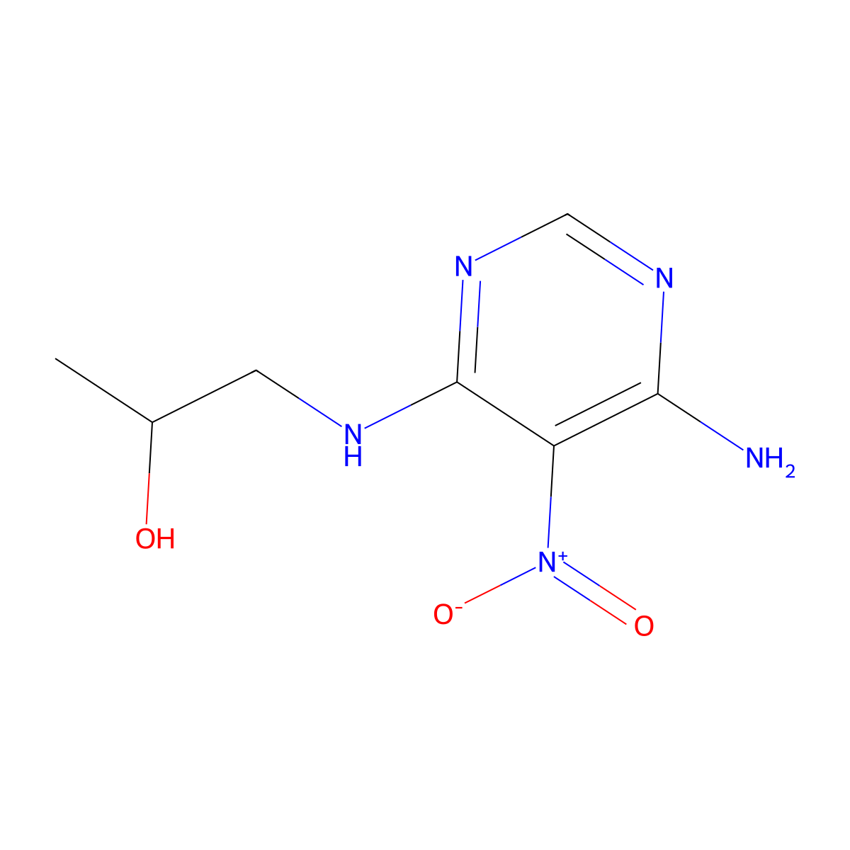 1-((6-Amino-5-nitropyrimidin-4-yl)amino)propan-2-ol molecular structure, CAS 85446-52-2