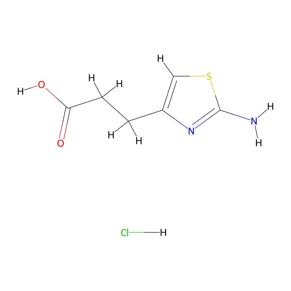 3-(2-Amino-1,3-thiazol-4-yl)propanoic acid hydrochloride molecular structure, CAS 854473-12-4