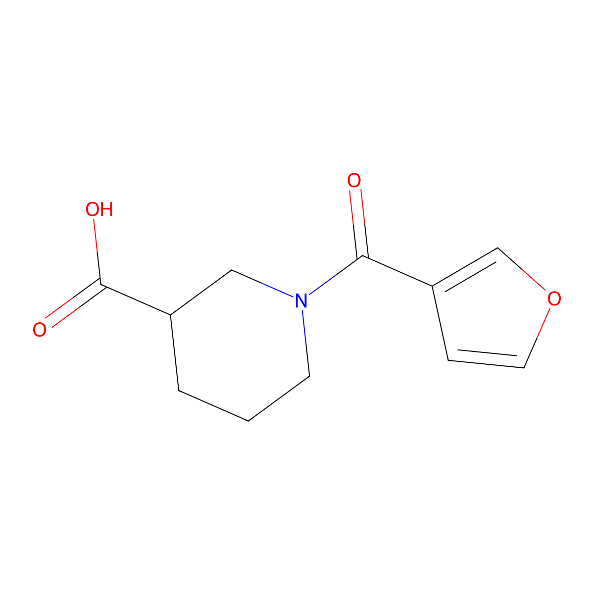 1-(furan-3-carbonyl)piperidine-3-carboxylic Acid molecular structure, CAS 854508-16-0