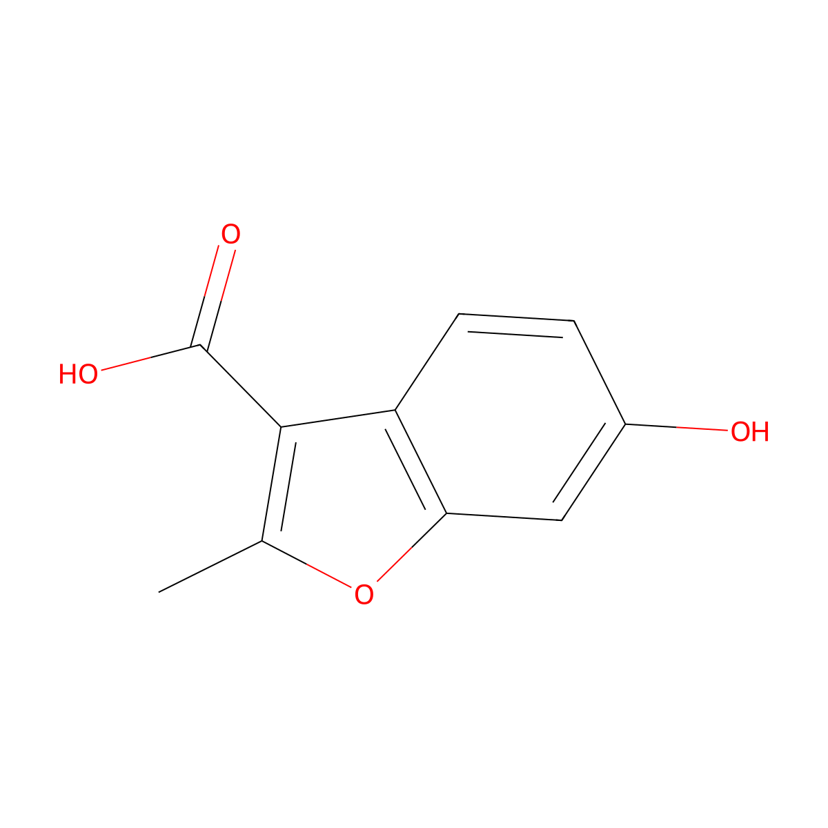6-Hydroxy-2-methyl-1-benzofuran-3-carboxylic acid molecular structure, CAS 854515-52-9