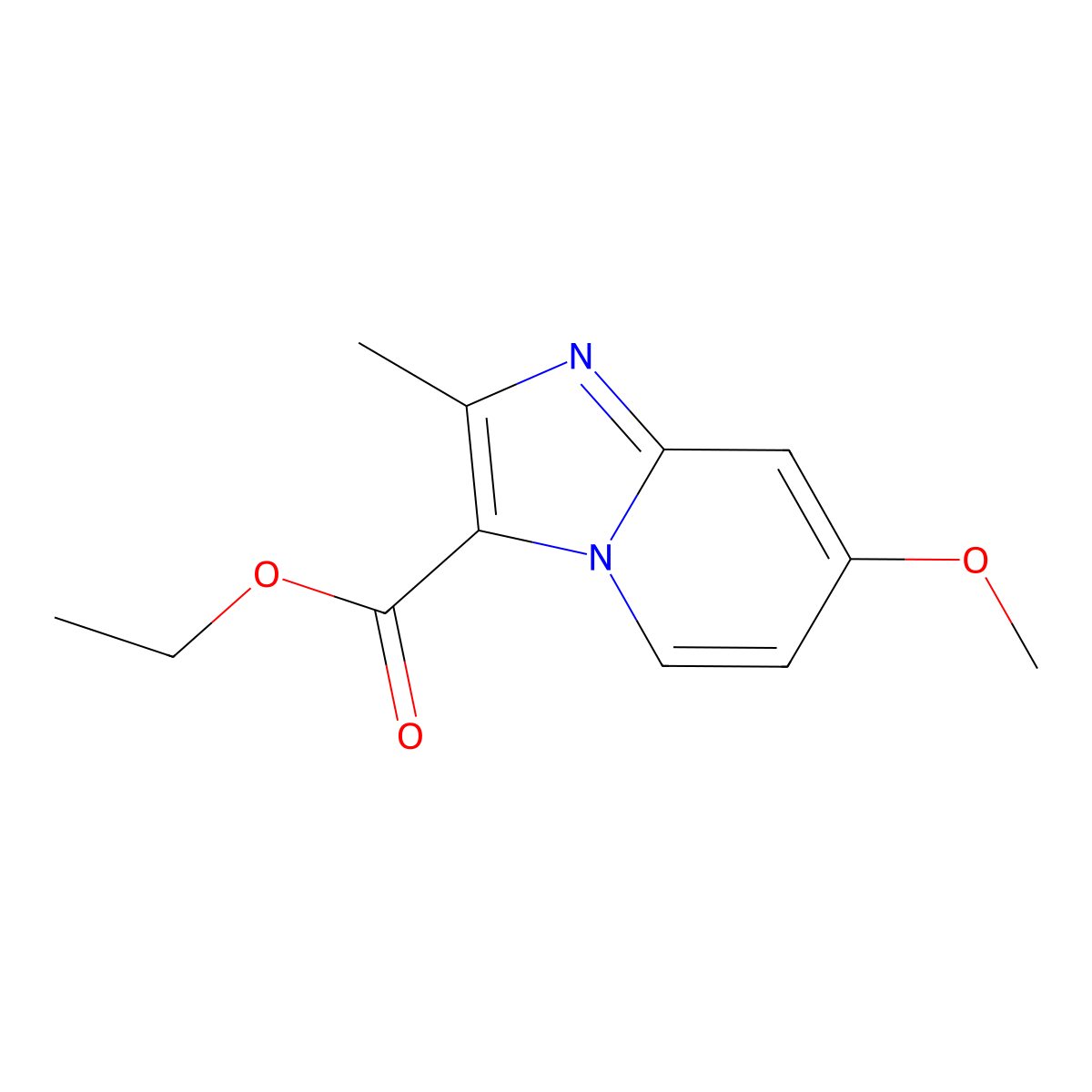 Ethyl 7-methoxy-2-methylimidazo[1,2-a]pyridine-3-carboxylate molecular structure, CAS 854515-82-5