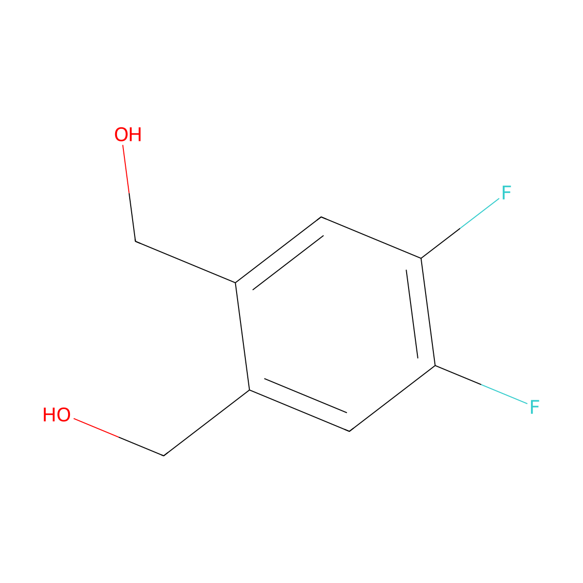(4,5-Difluoro-1,2-phenylene)dimethanol molecular structure, CAS 854519-97-4