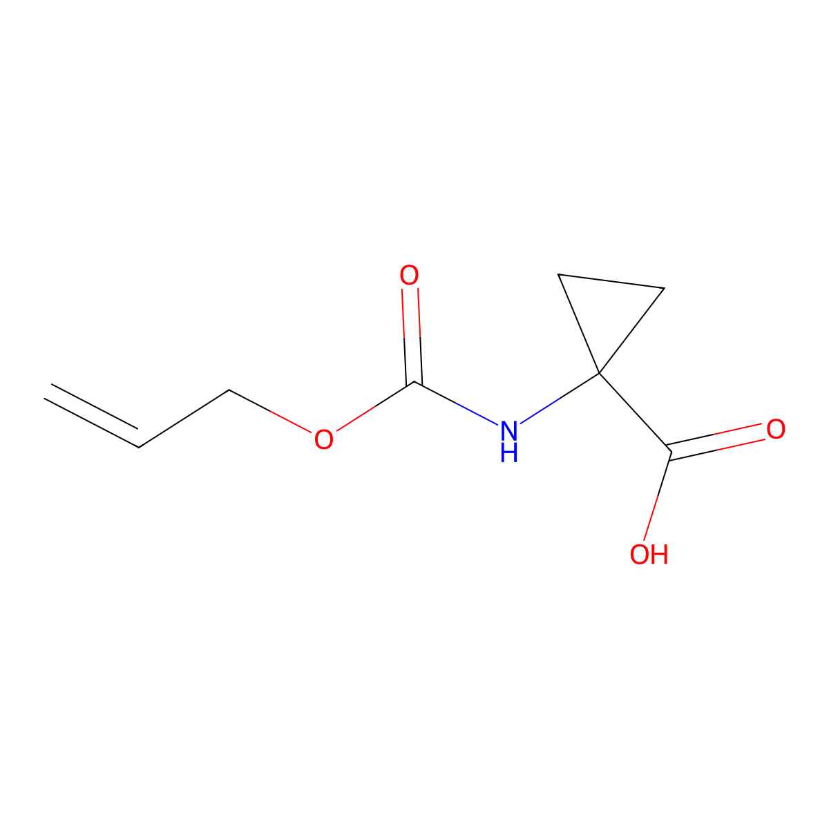 1-Allyloxycarbonylamino-cyclopropanecarboxylic acid molecular structure, CAS 85452-36-4