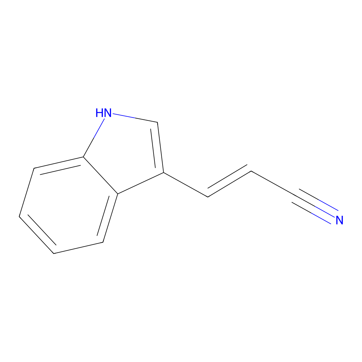 (E)-3-(1H-Indol-3-yl)acrylonitrile molecular structure, CAS 85452-78-4