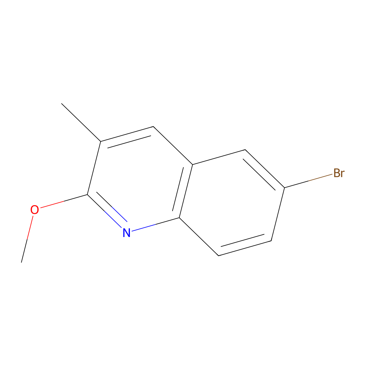 6-bromo-2-methoxy-3-methylQuinoline molecular structure, CAS 854524-01-9