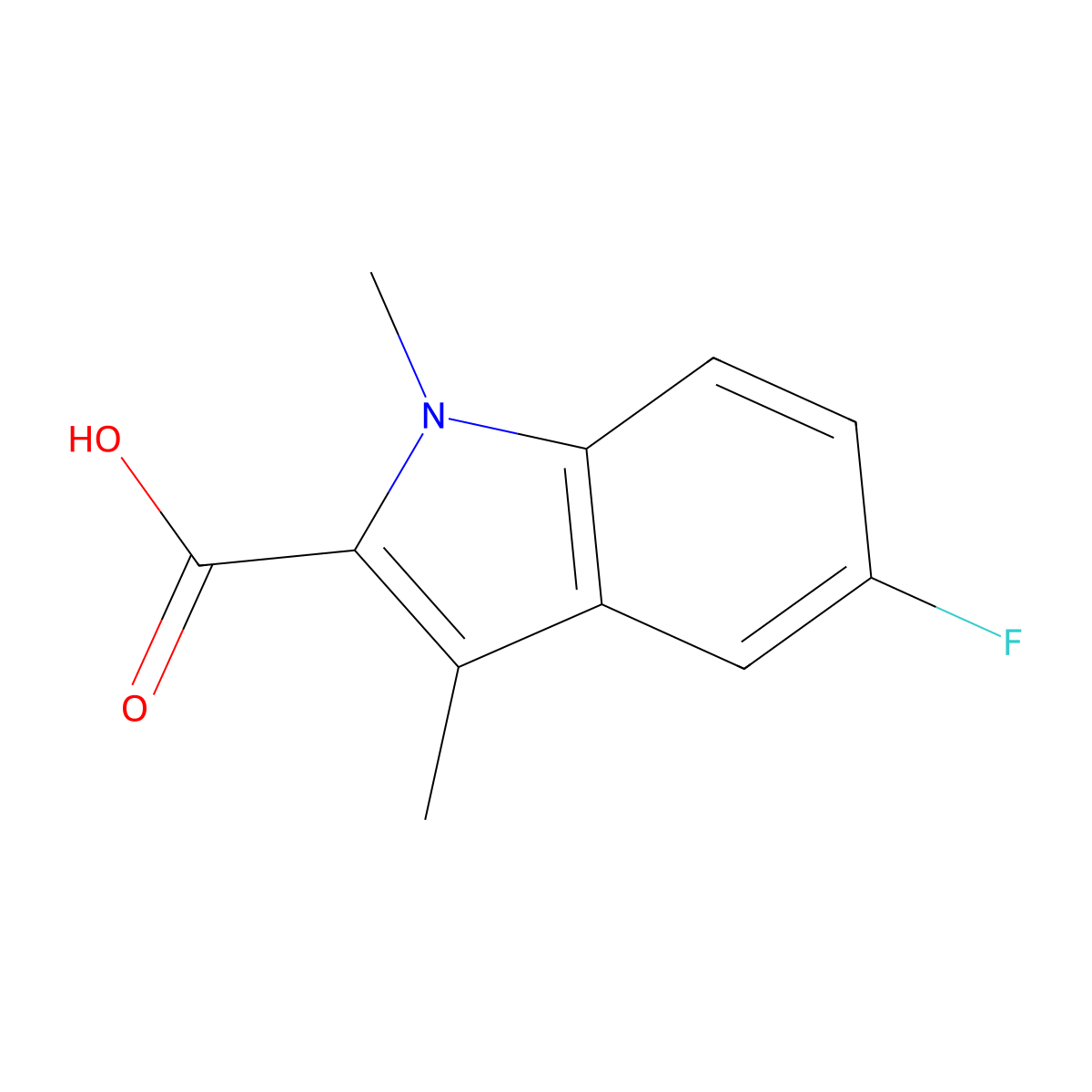 5-fluoro-1,3-dimethyl-1H-indole-2-carboxylic acid molecular structure, CAS 854531-33-2