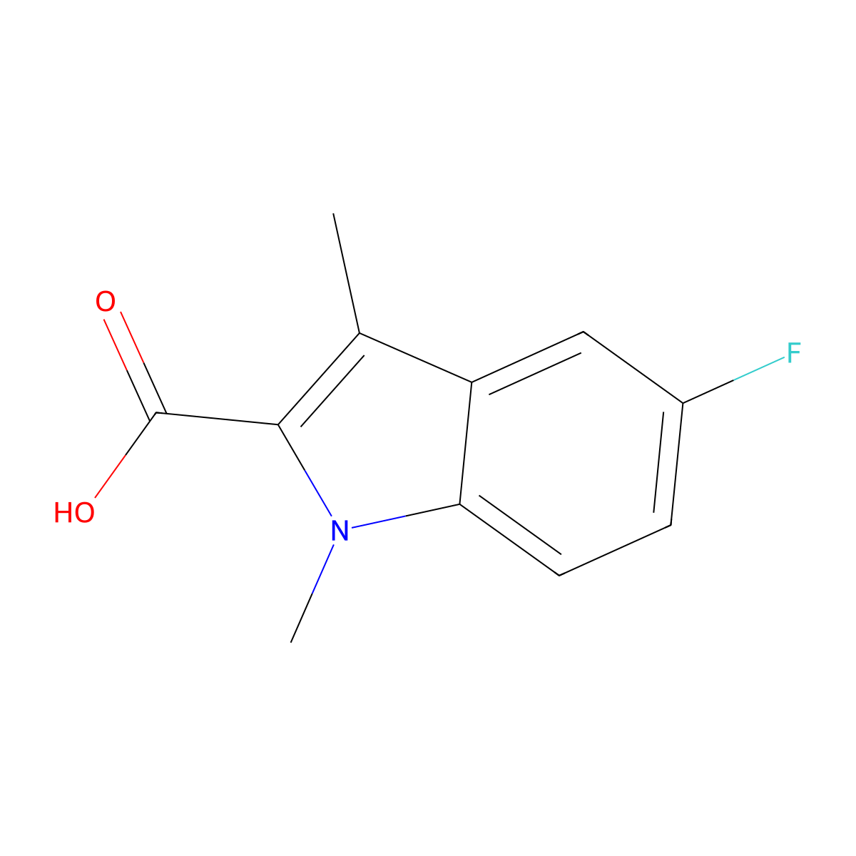 5-fluoro-1,3-dimethyl-1H-indole-2-carboxylic acid molecular structure, CAS 854531-33-2
