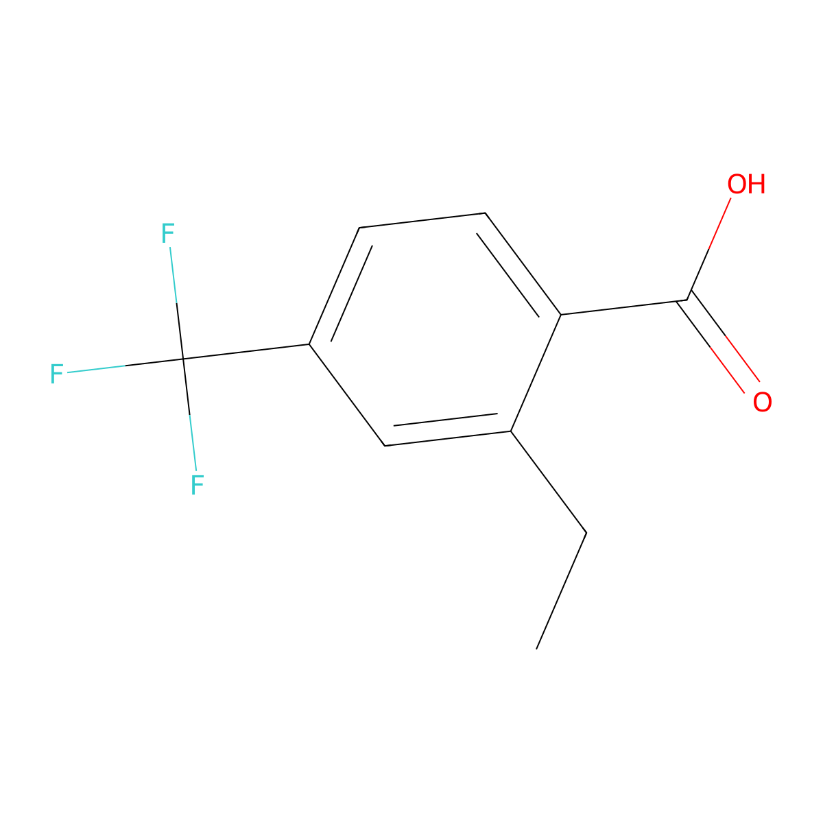 2-Ethyl-4-(trifluoromethyl)benzoic acid molecular structure, CAS 854531-63-8