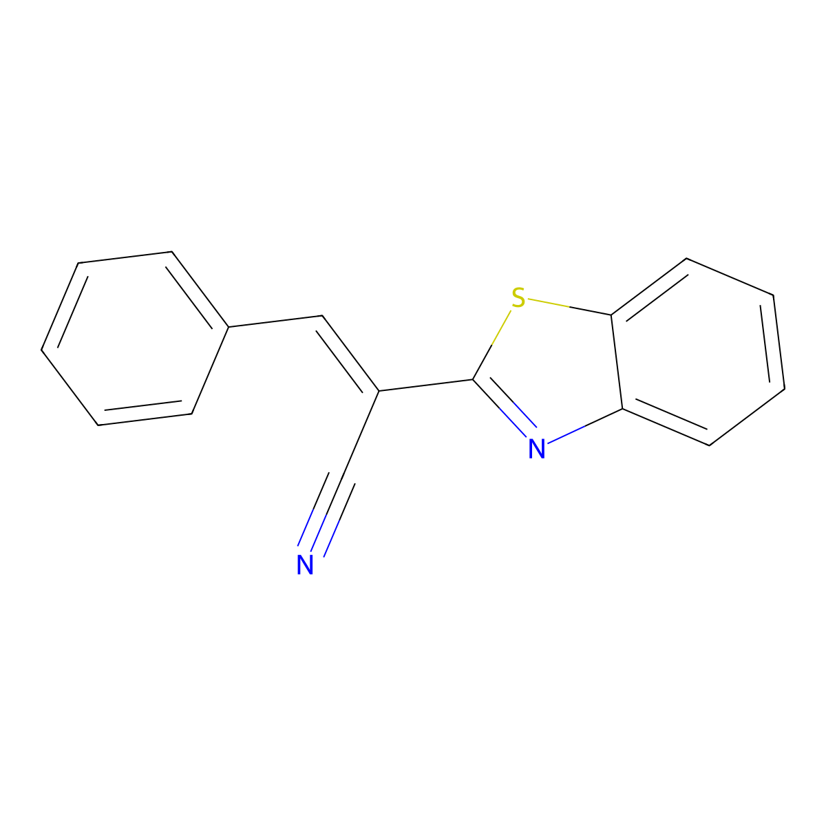 2-(1,3-Benzothiazol-2-yl)-3-phenylprop-2-enenitrile molecular structure, CAS 85460-26-0