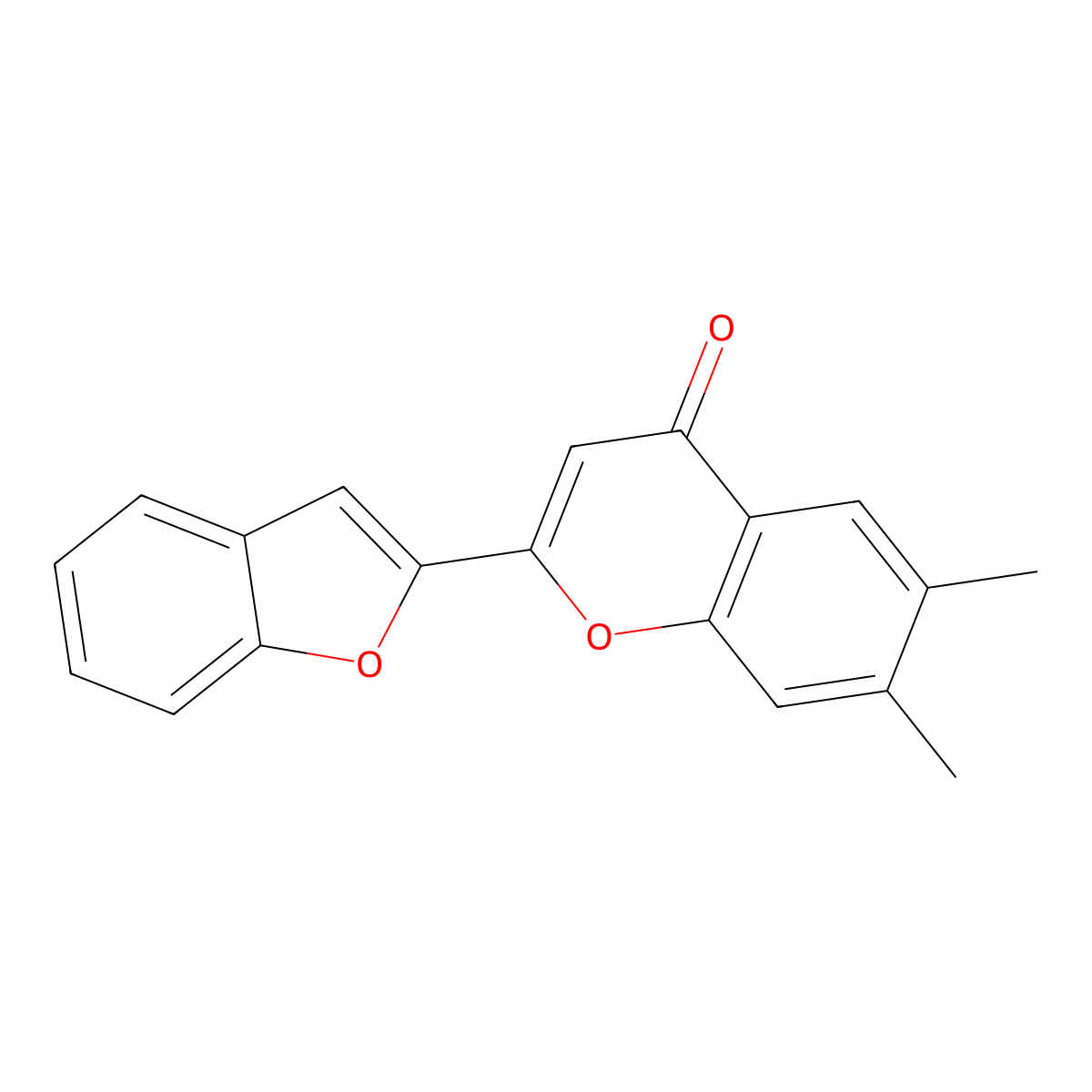 2-(1-benzofuran-2-yl)-6,7-dimethyl-4H-chromen-4-one molecular structure, CAS 85461-41-2