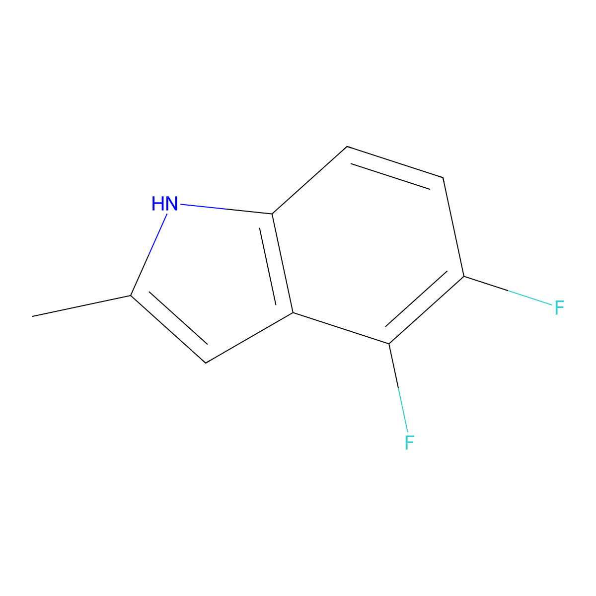 4,5-Difluoro-2-methyl-1H-indole molecular structure, CAS 85462-60-8