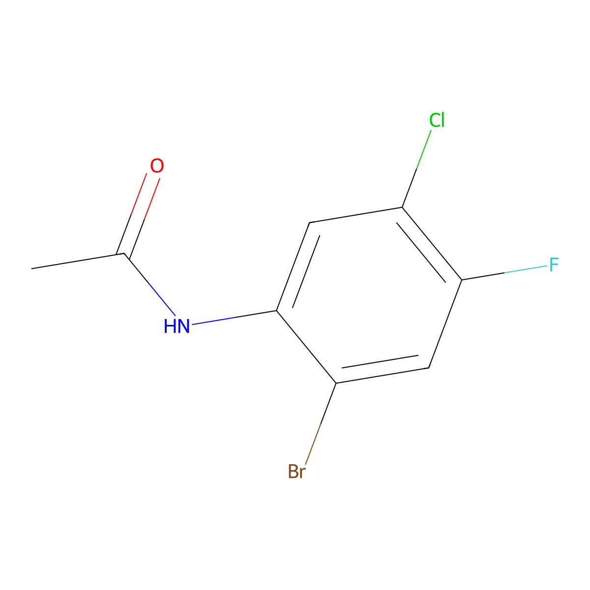 n-(2-Bromo-5-chloro-4-fluoro-phenyl)-acetamide molecular structure, CAS 85462-63-1