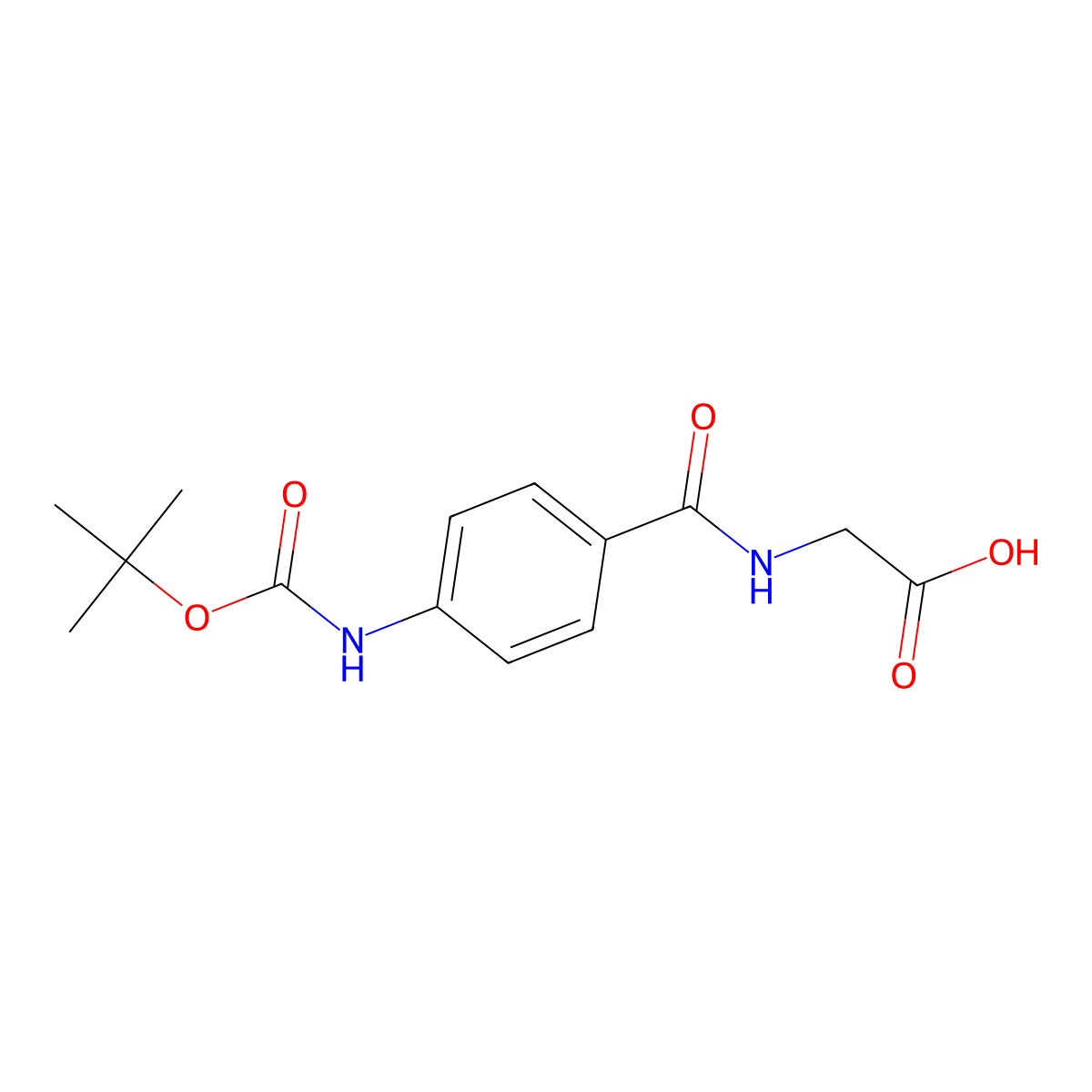 Boc-4-aminohippuric acid molecular structure, CAS 854621-90-2