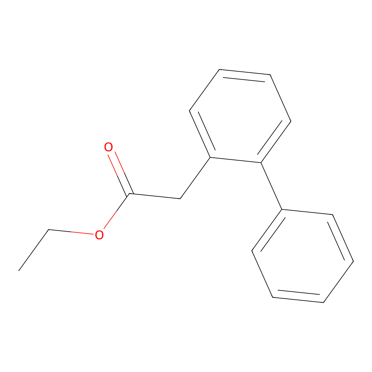 Biphenyl-2-ylacetic acid ethyl ester molecular structure, CAS 854624-08-1