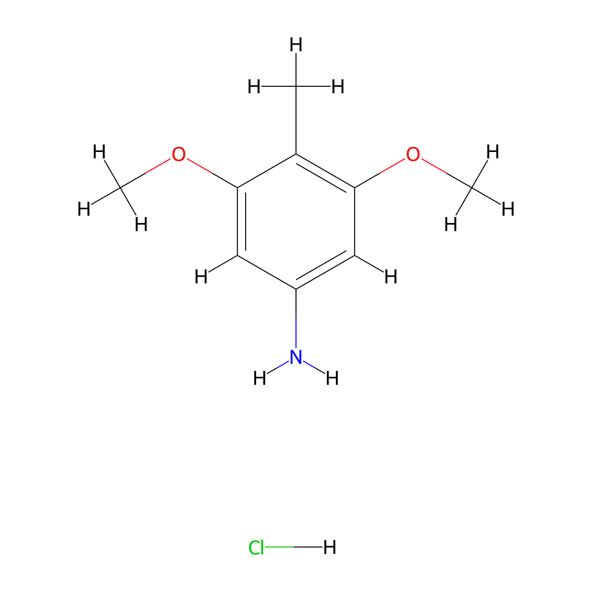 3,5-Dimethoxy-4-methylaniline hydrochloride molecular structure, CAS 854625-72-2