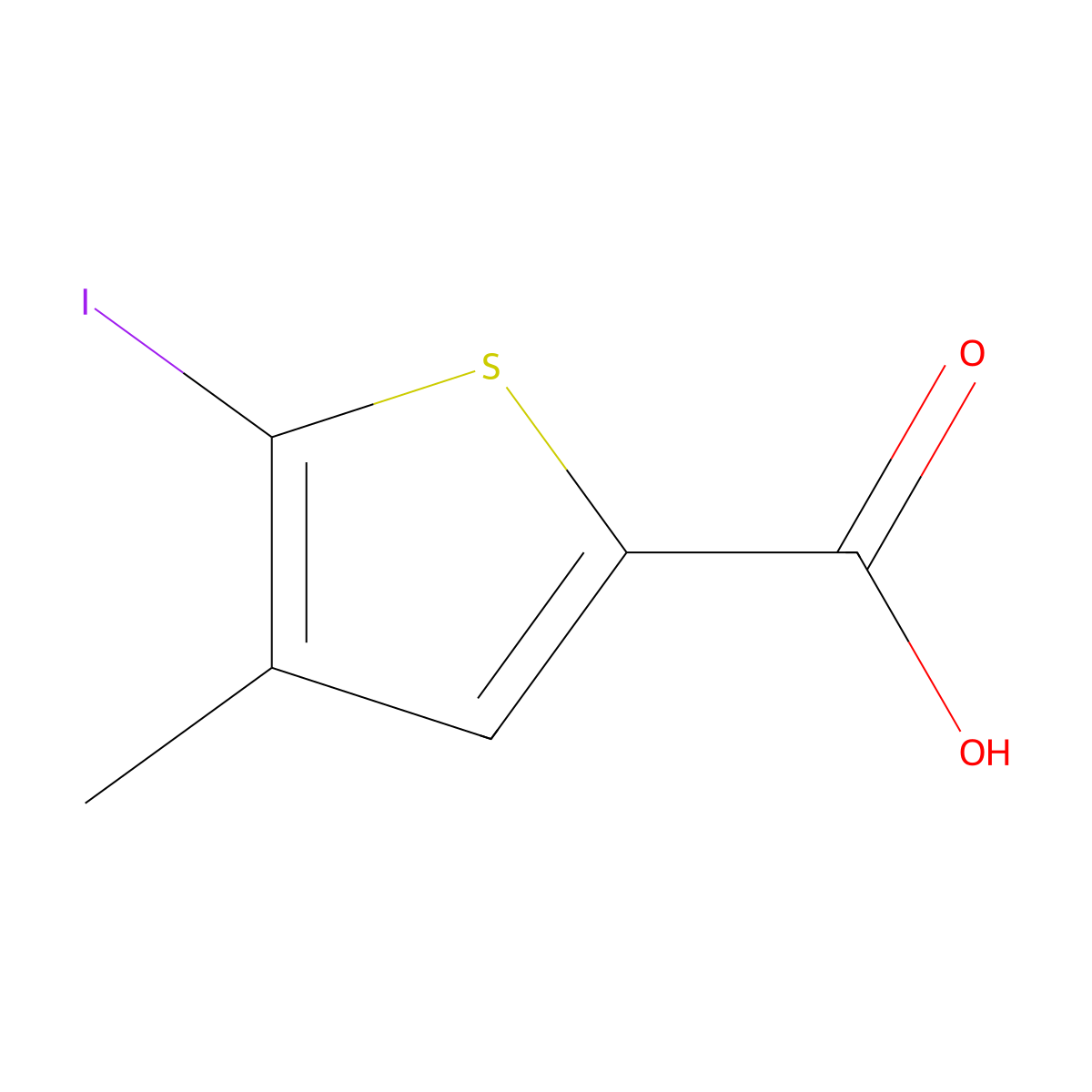 5-Iodo-4-methylthiophene-2-carboxylic acid molecular structure, CAS 854625-75-5