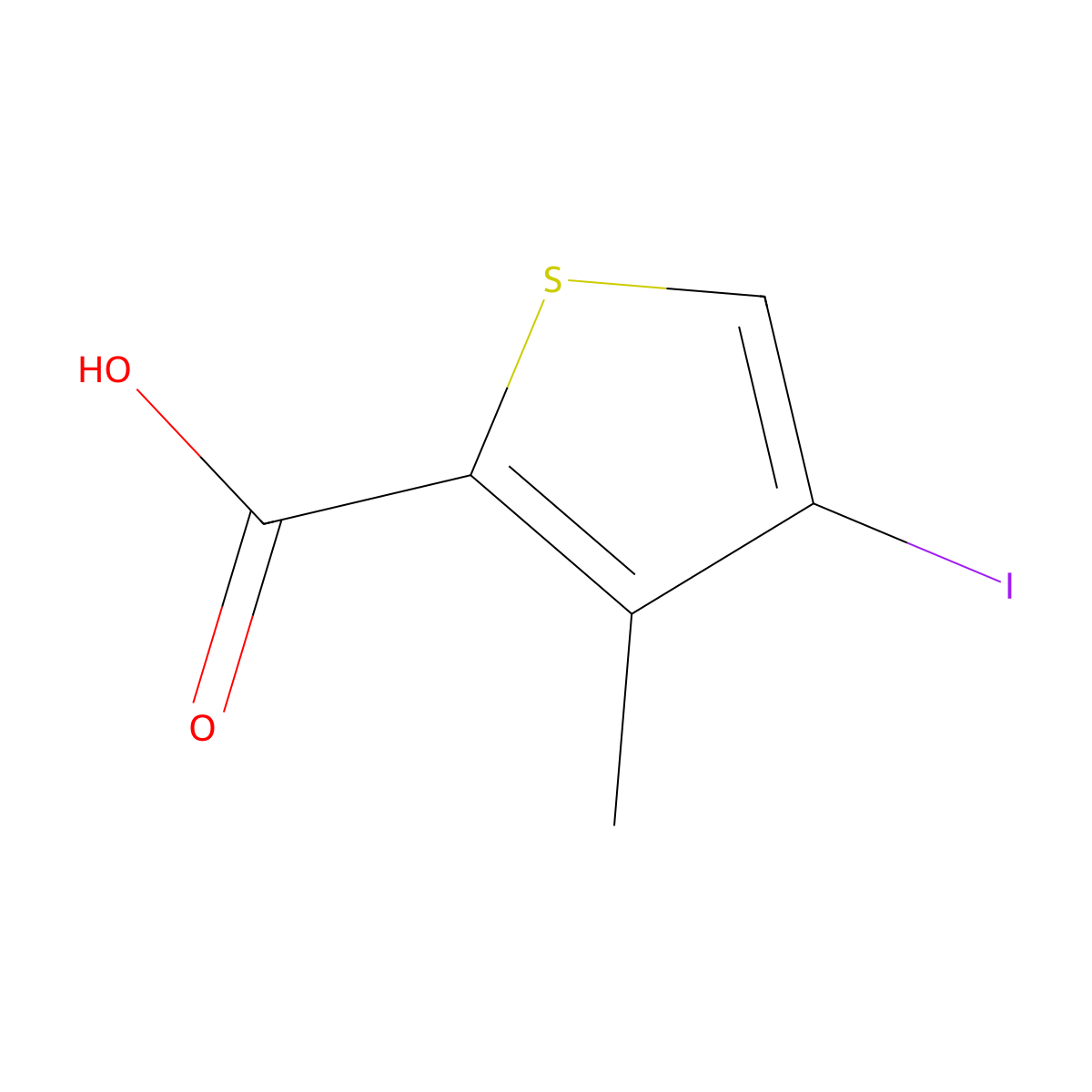 4-Iodo-3-methylthiophene-2-carboxylic acid molecular structure, CAS 854625-84-6