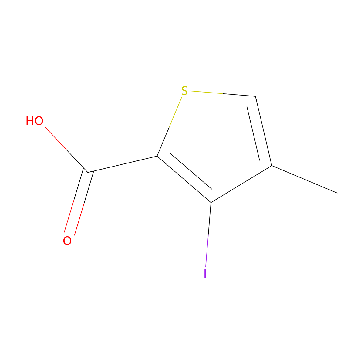 3-Iodo-4-methylthiophene-2-carboxylic acid molecular structure, CAS 854625-94-8
