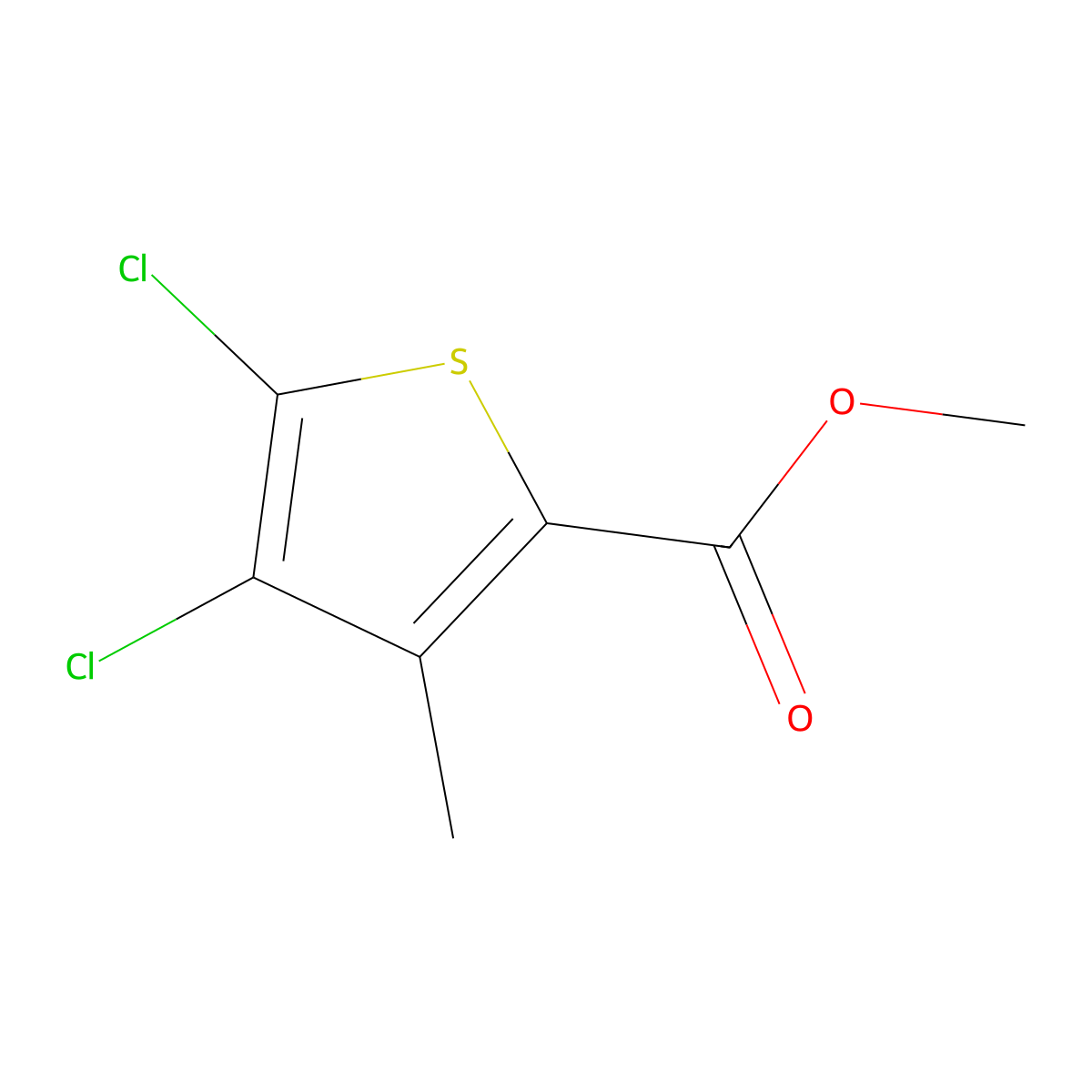 Methyl 4,5-dichloro-3-methylthiophene-2-carboxylate molecular structure, CAS 854626-27-0