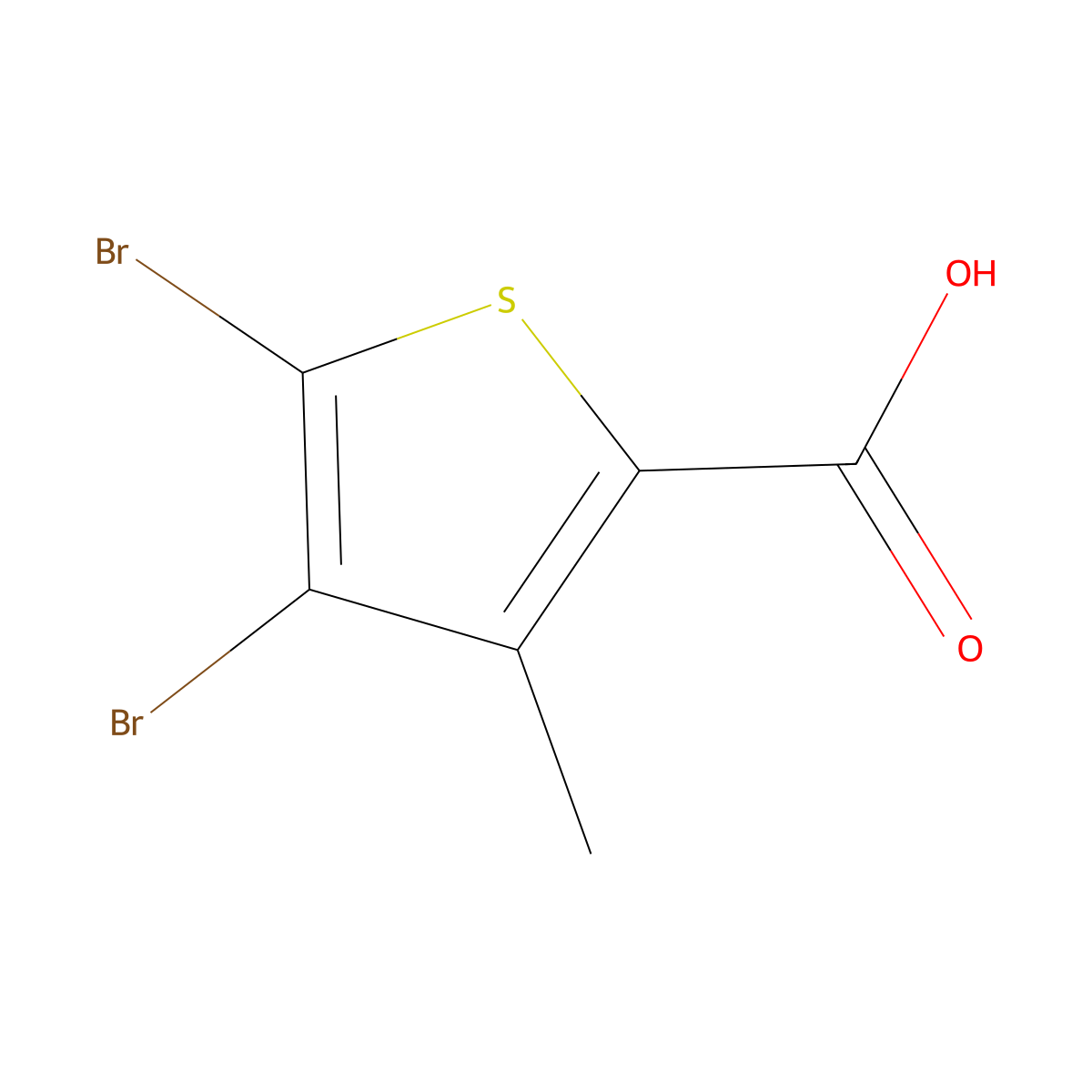 4,5-Dibromo-3-methyl-2-thiophenecarboxylic acid molecular structure, CAS 854626-32-7