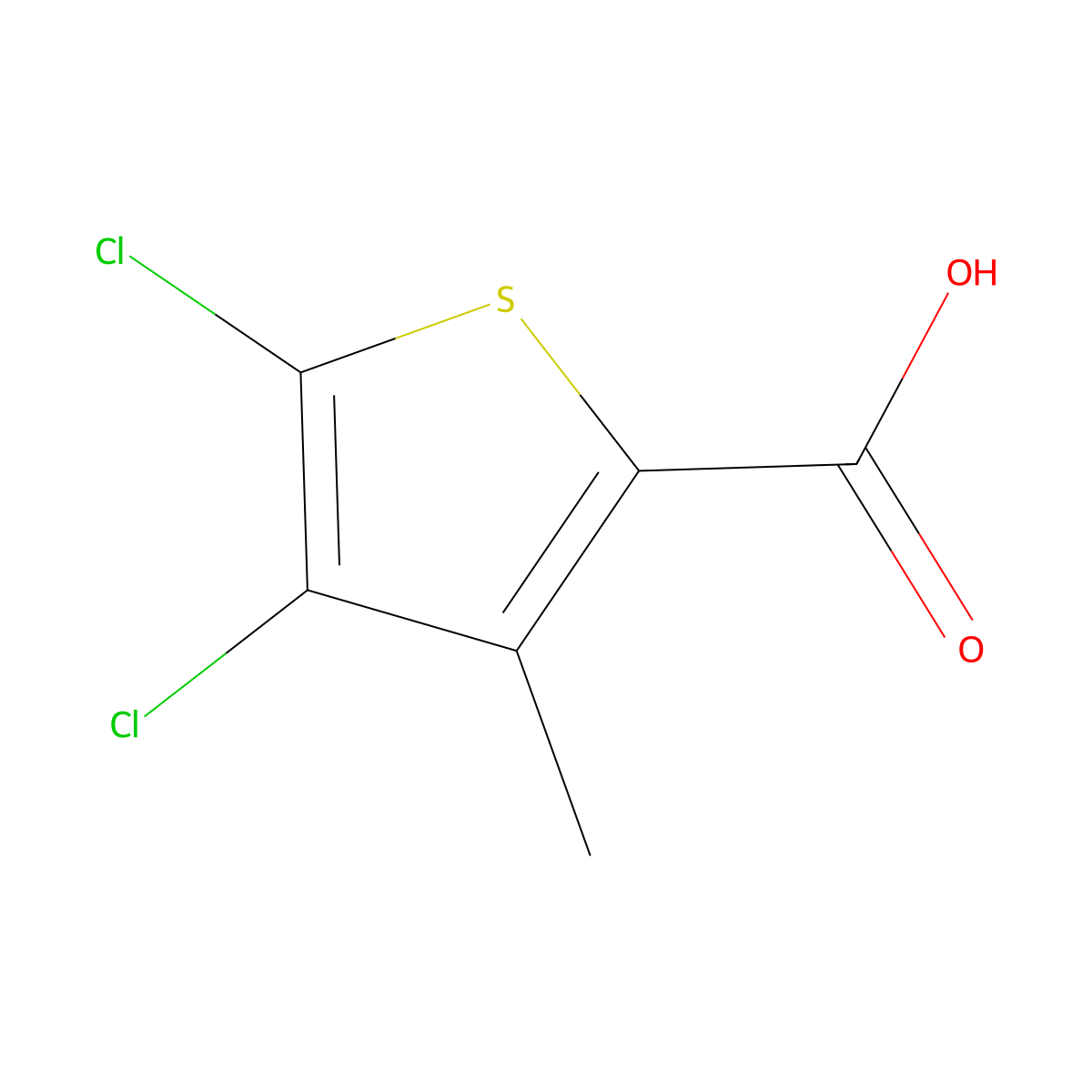 4,5-Dichloro-3-methylthiophene-2-carboxylic acid molecular structure, CAS 854626-34-9
