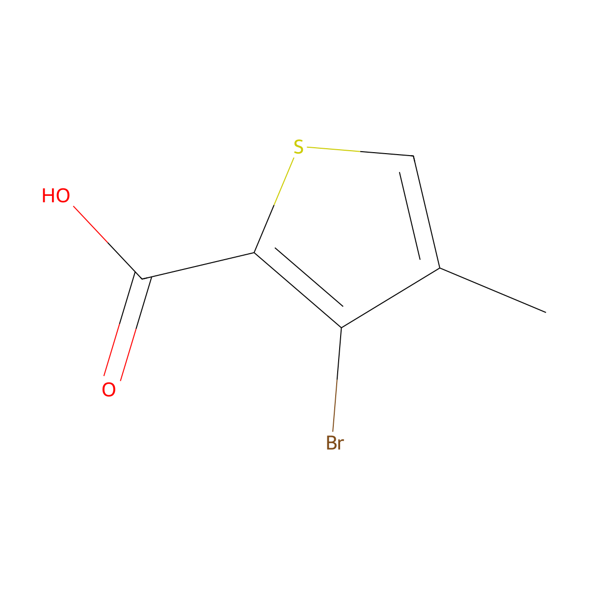 3-Bromo-4-methylthiophene-2-carboxylic acid molecular structure, CAS 854627-16-0