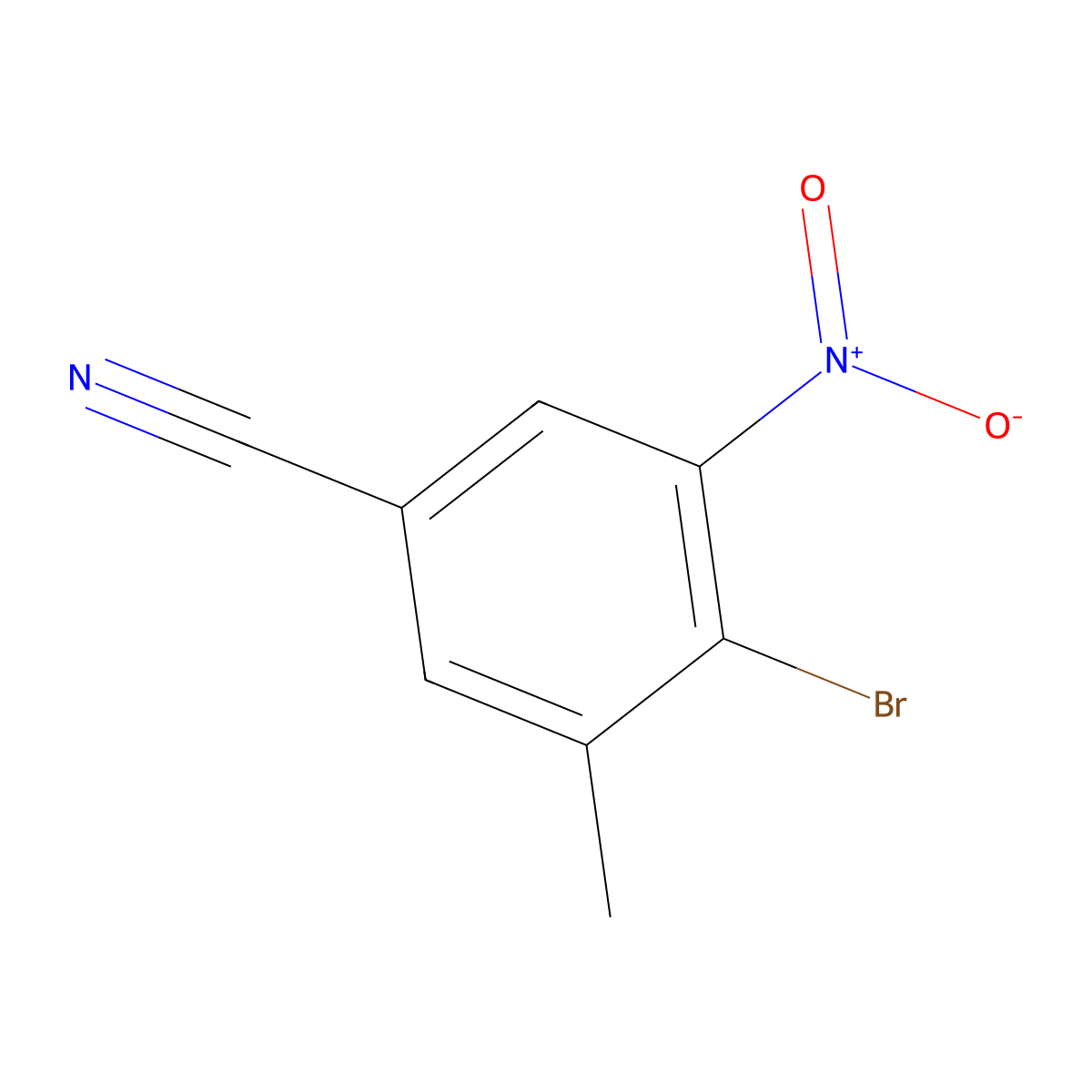 4-Bromo-3-methyl-5-nitrobenzonitrile molecular structure, CAS 854627-73-9