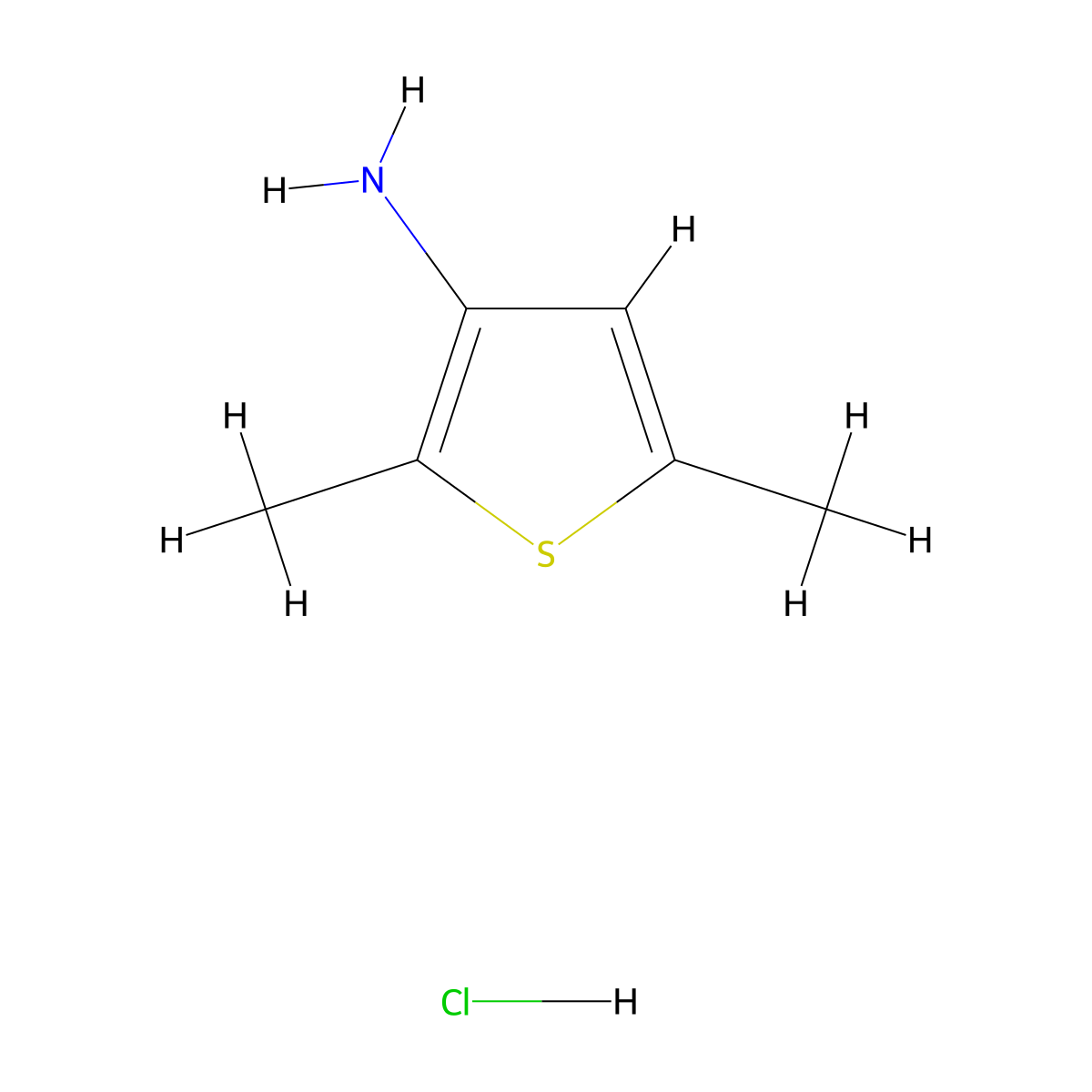 2,5-Dimethylthiophen-3-amine hydrochloride molecular structure, CAS 854628-35-6