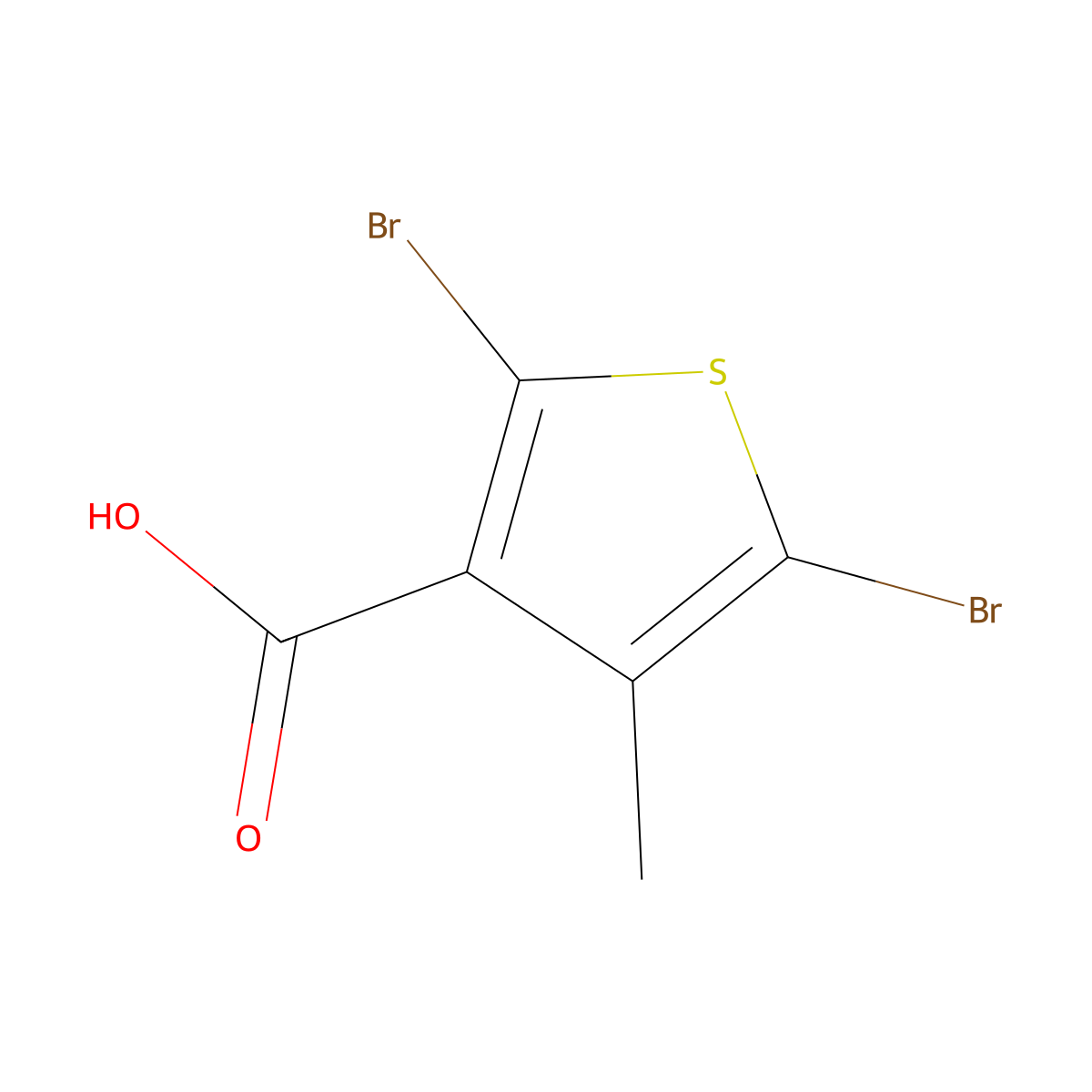 2,5-Dibromo-4-methylthiophene-3-carboxylic acid molecular structure, CAS 854630-37-8