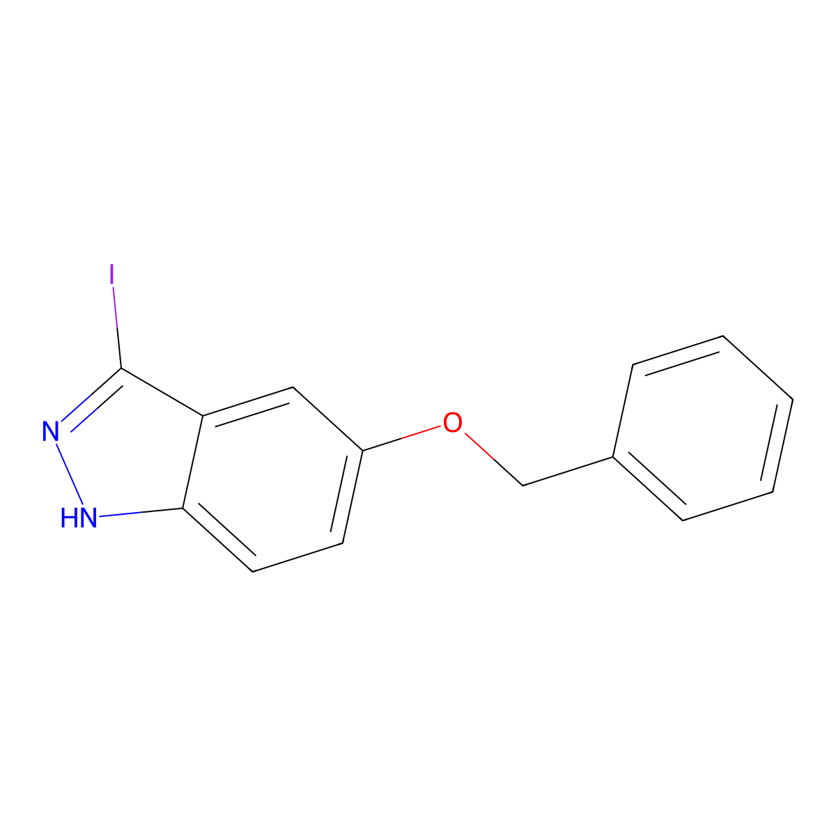 5-(benzyloxy)-3-iodo-1H-indazole molecular structure, CAS 854632-98-7