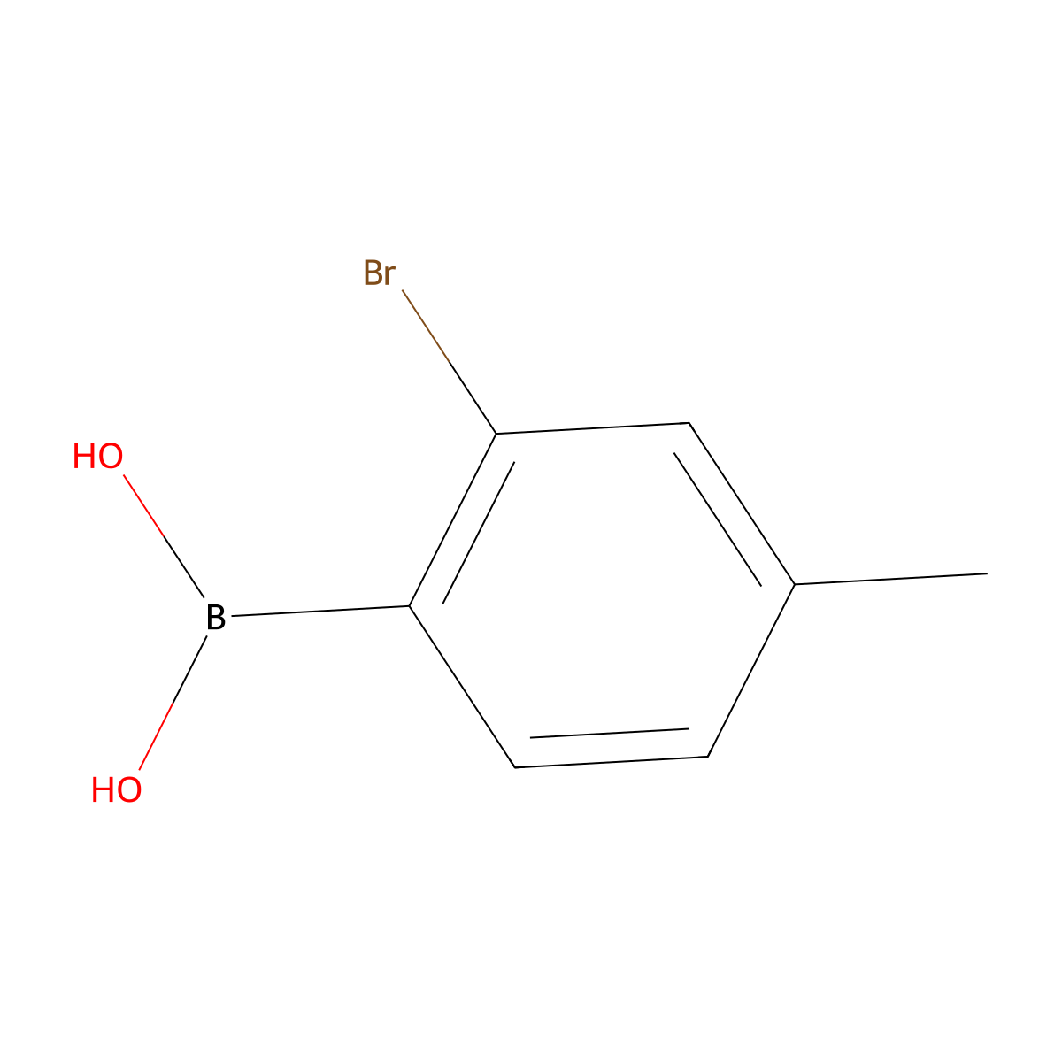 2-Bromo-4-methylphenylboronic acid molecular structure, CAS 854636-01-4