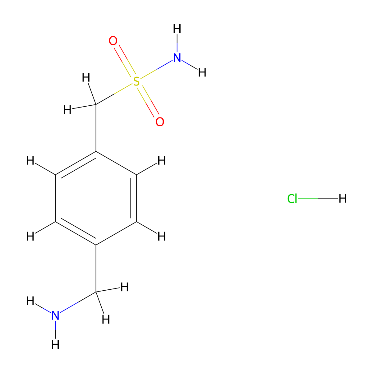 (4-(Aminomethyl)phenyl)methanesulfonamide hydrochloride molecular structure, CAS 854637-10-8