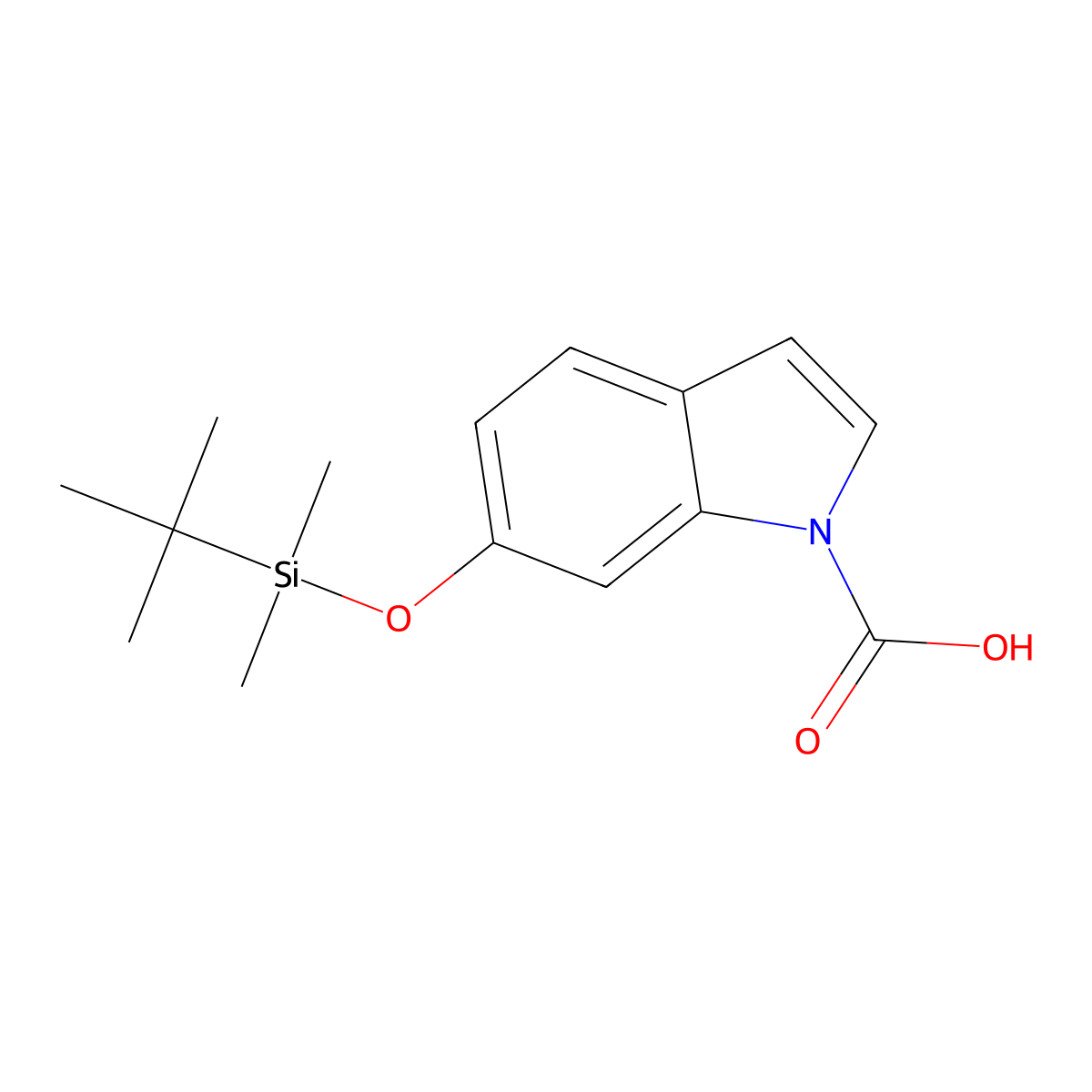 6-((tert-Butyldimethylsilyl)oxy)-1H-indole-1-carboxylic acid molecular structure, CAS 854638-56-5
