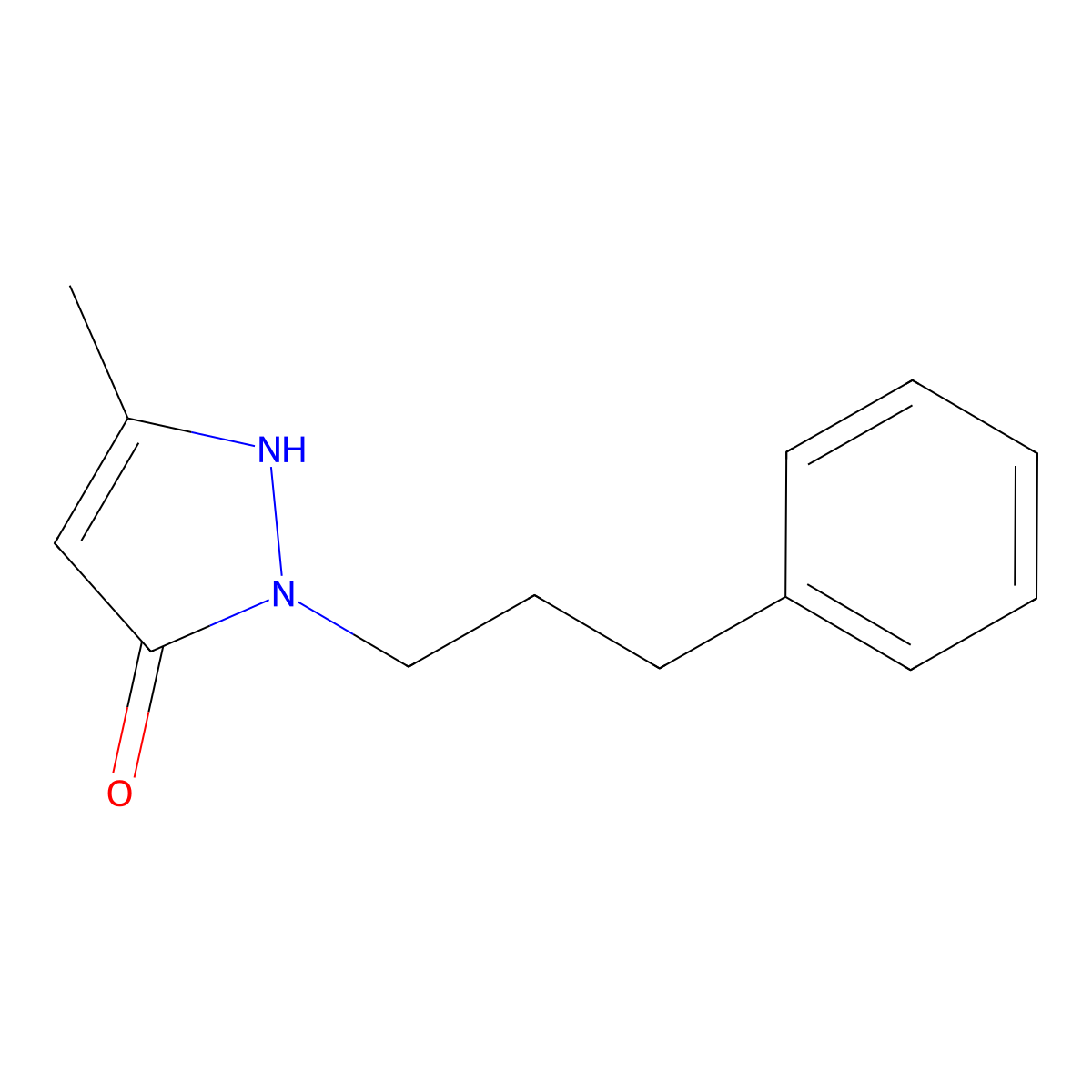 5-Methyl-2-(3-phenylpropyl)-2,3-dihydro-1H-pyrazol-3-one molecular structure, CAS 85464-79-5