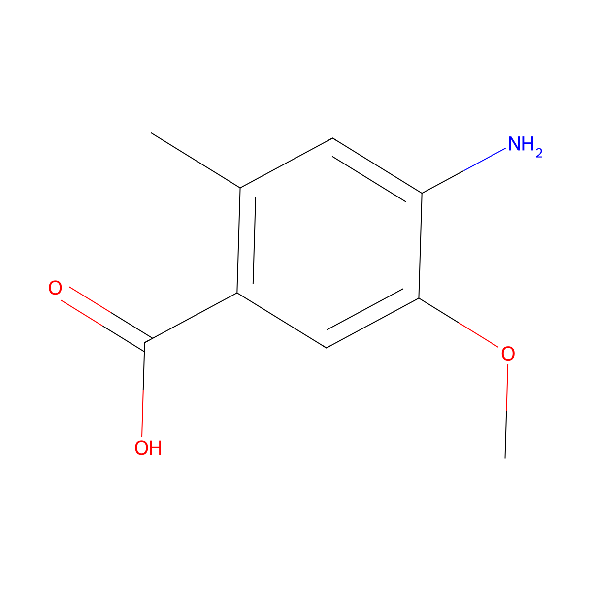 4-Amino-5-methoxy-2-methylbenzoic acid molecular structure, CAS 854644-72-7