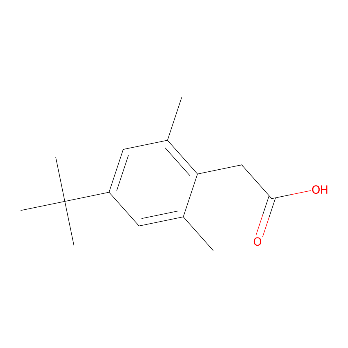 2-(4-Tert-butyl-2,6-dimethylphenyl)acetic acid molecular structure, CAS 854646-92-7