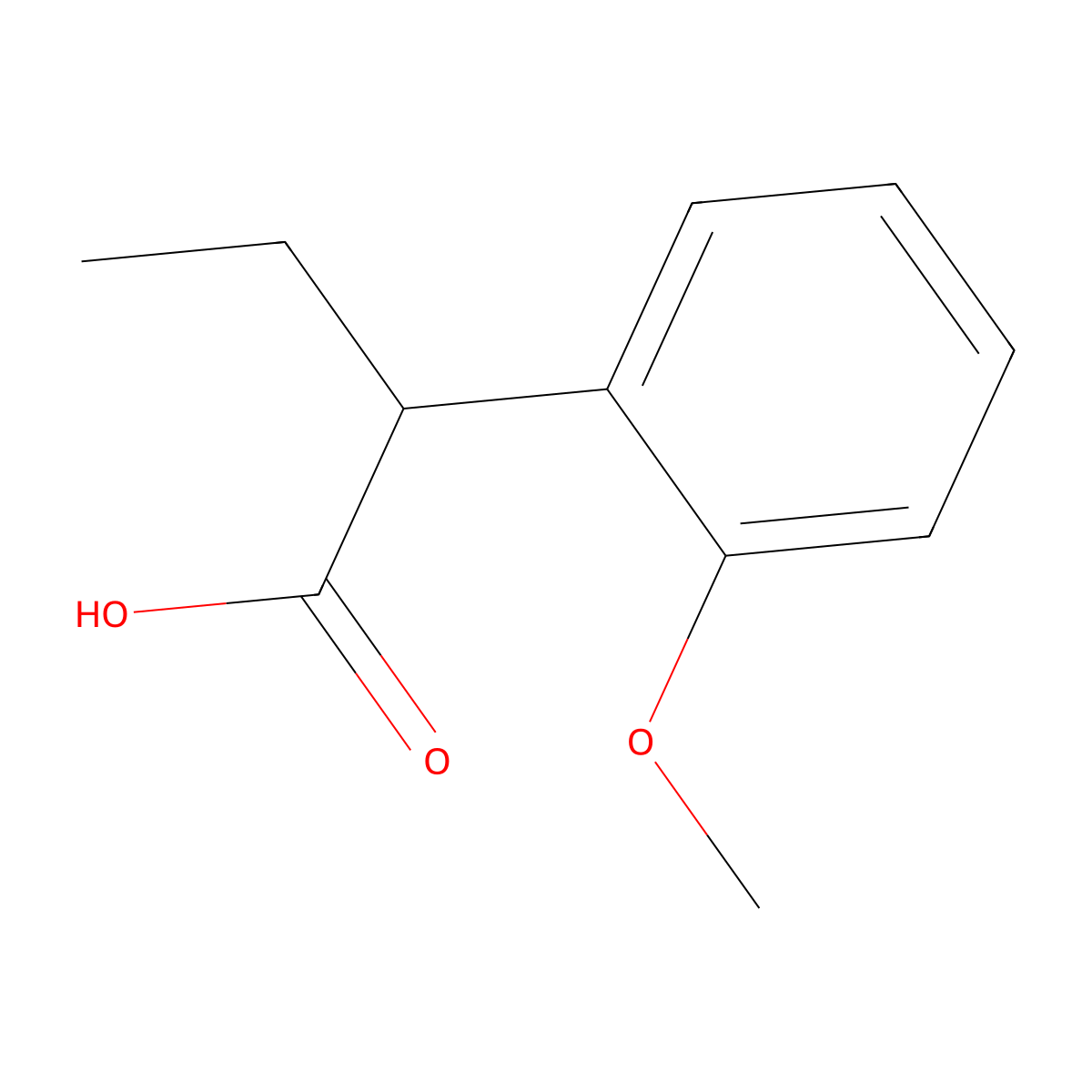 2-(2-Methoxyphenyl)butanoic acid molecular structure, CAS 854647-56-6