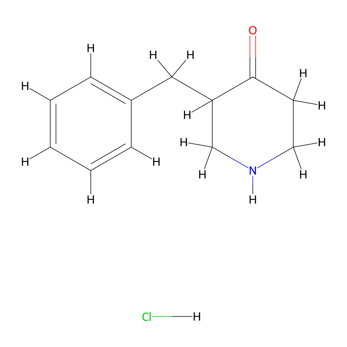 3-Benzylpiperidin-4-one hydrochloride molecular structure, CAS 854648-68-3