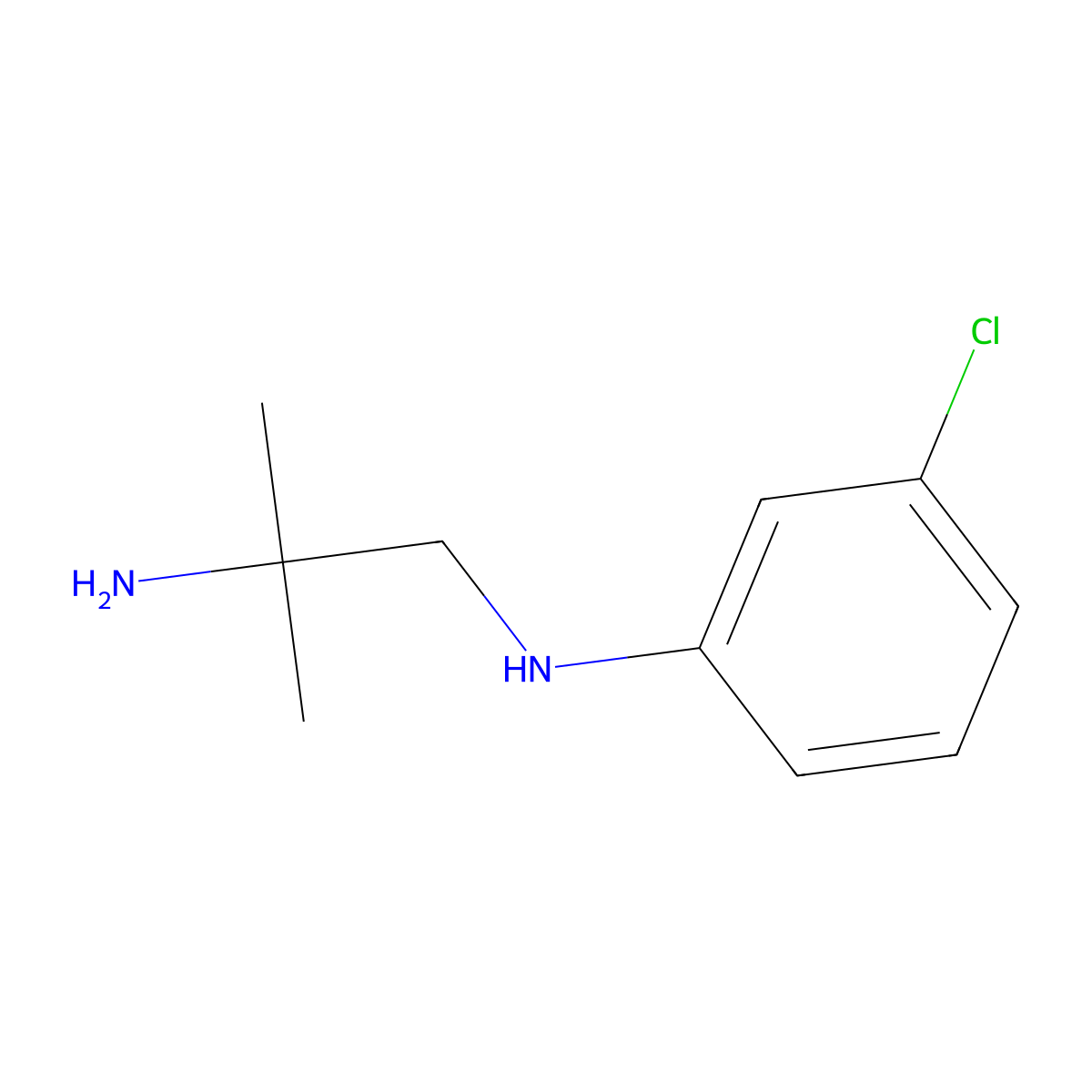 N-(2-amino-2-methylpropyl)-N-(3-chlorophenyl)amine molecular structure, CAS 854650-27-4