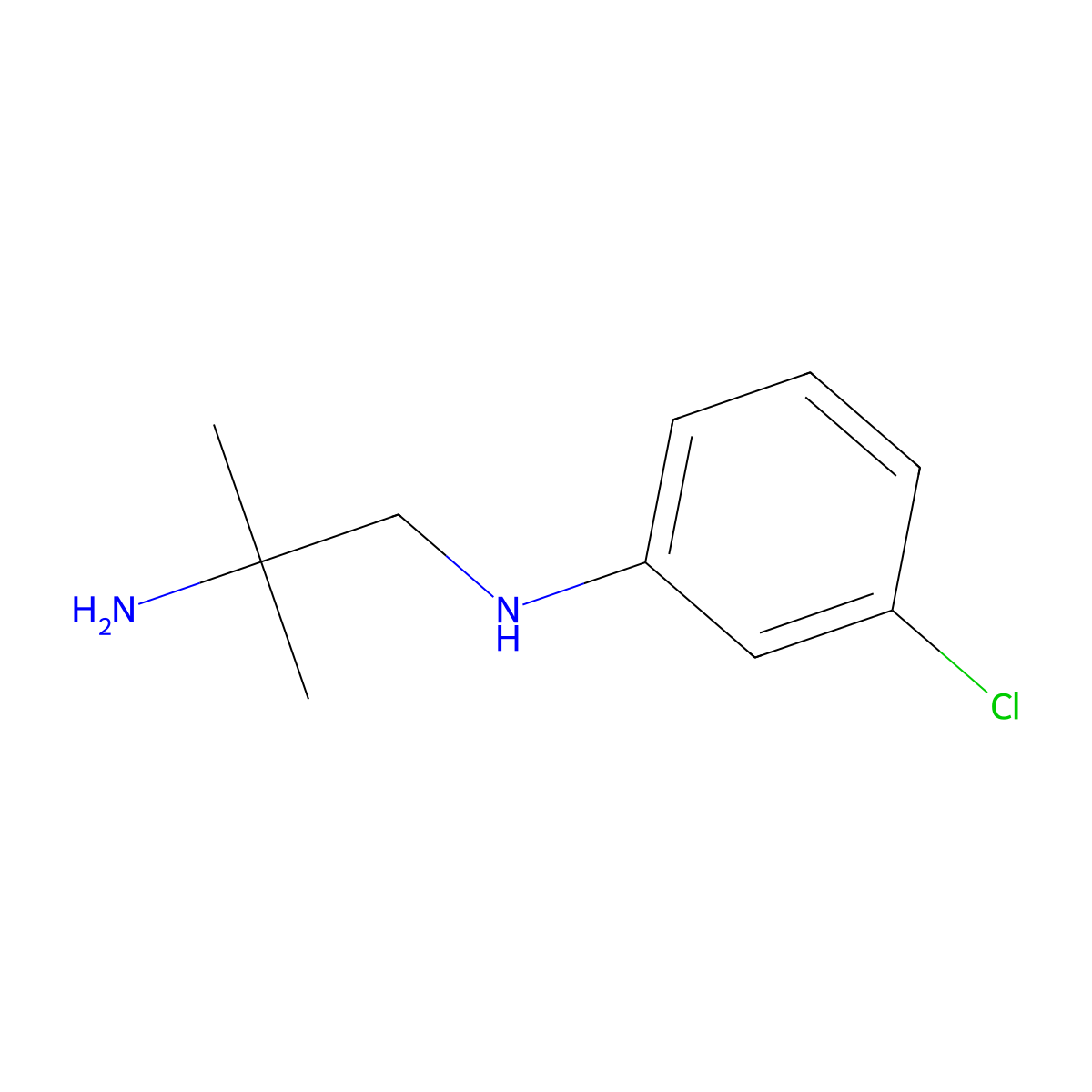 N-(2-amino-2-methylpropyl)-N-(3-chlorophenyl)amine molecular structure, CAS 854650-27-4