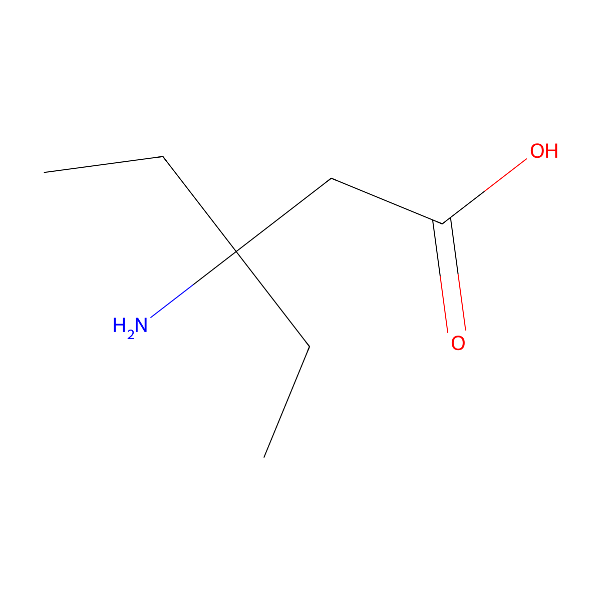 3-Amino-3-ethylpentanoic acid molecular structure, CAS 854657-84-4