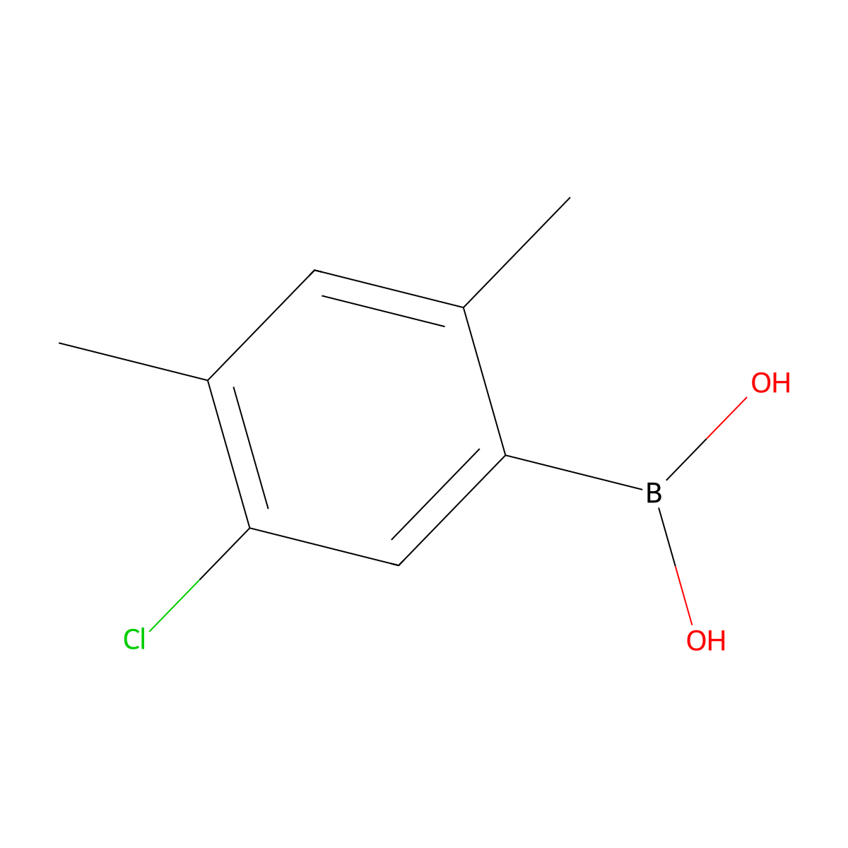 (5-Chloro-2,4-dimethylphenyl)boronic acid molecular structure, CAS 854662-82-1