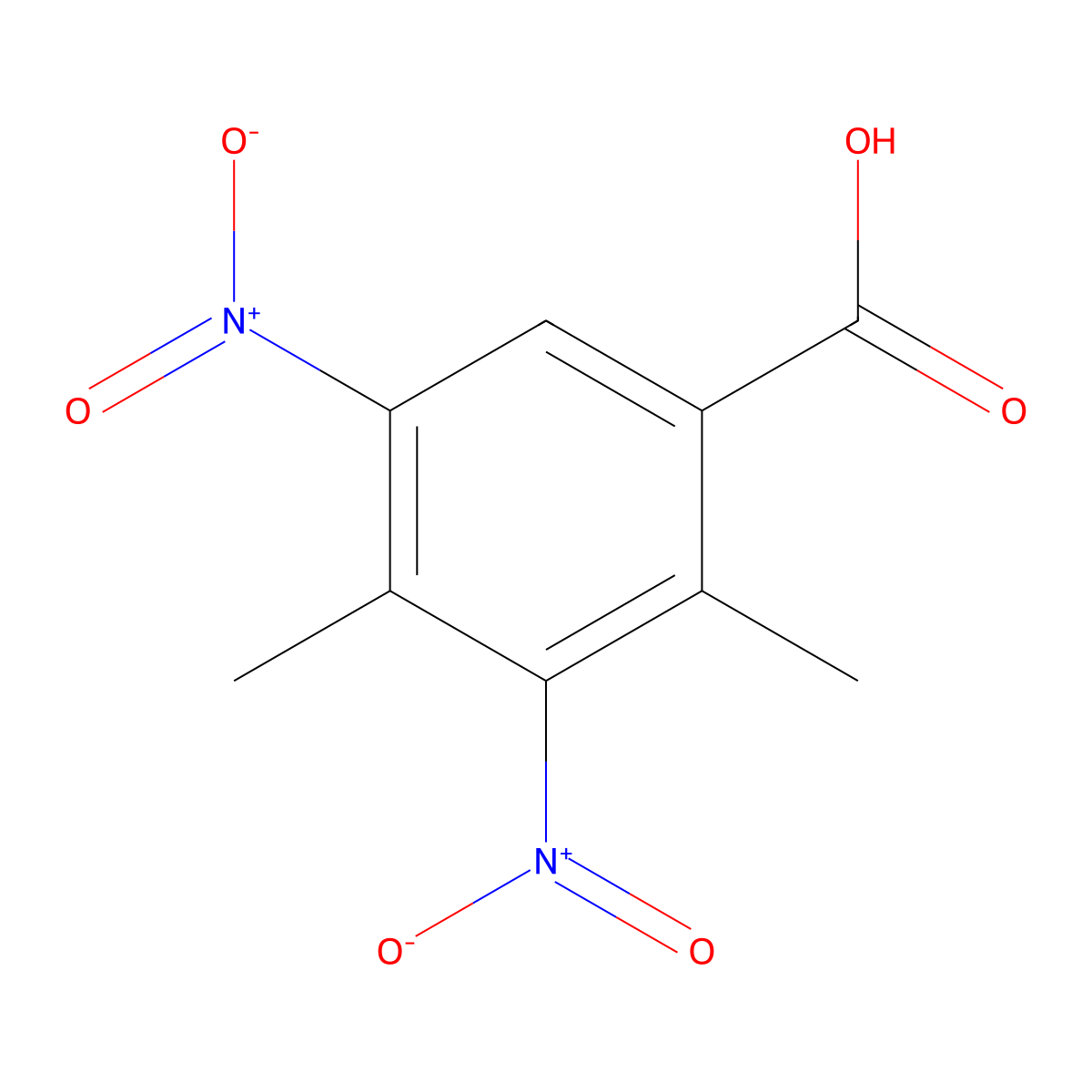 2,4-Dimethyl-3,5-dinitrobenzoic acid molecular structure, CAS 854671-69-5