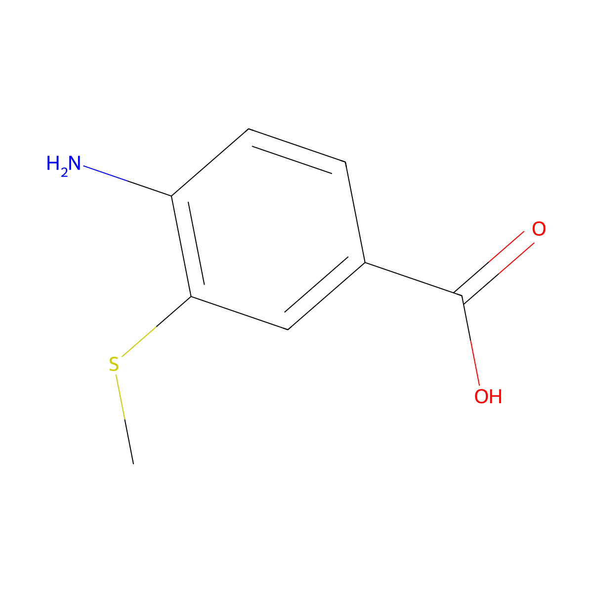4-Amino-3-(methylthio)benzoic acid molecular structure, CAS 854675-09-5