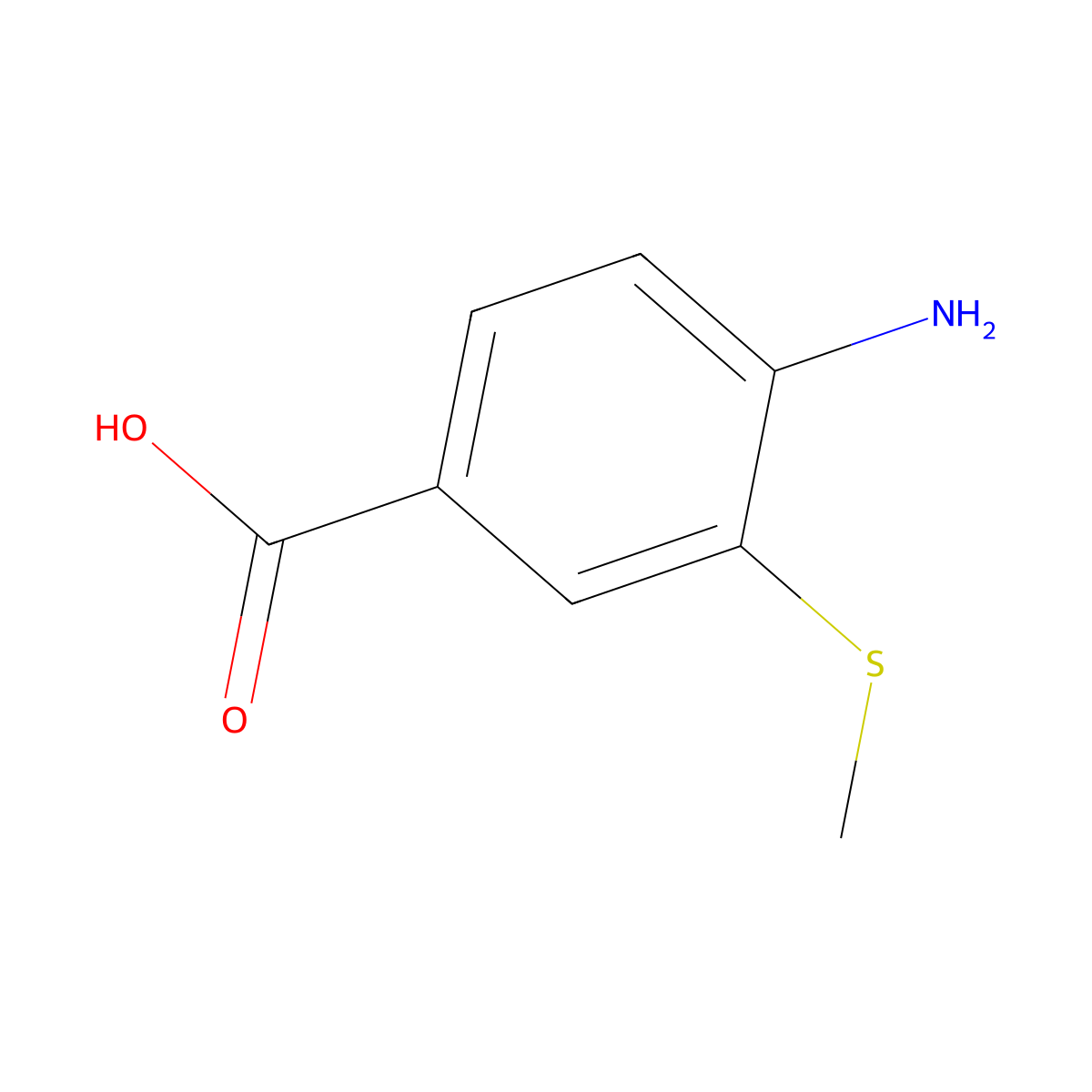 4-Amino-3-(methylthio)benzoic acid molecular structure, CAS 854675-09-5