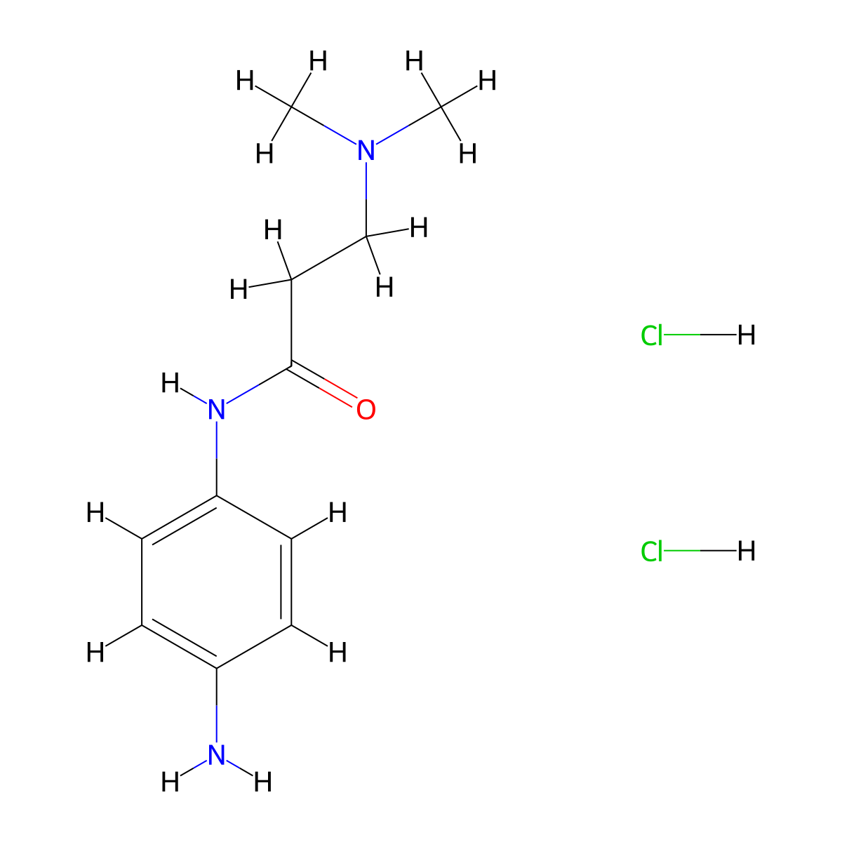 N-(4-aminophenyl)-3-(dimethylamino)propanamide dihydrochloride molecular structure, CAS 854677-99-9