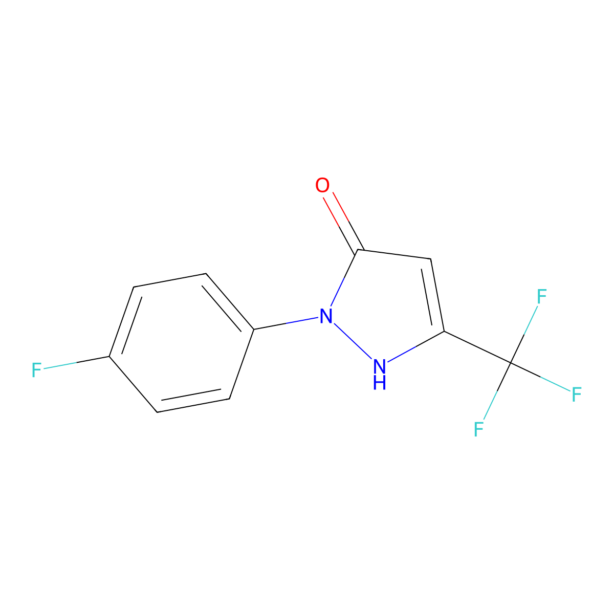 1-(4-fluorophenyl)-3-(trifluoromethyl)-1H-pyrazol-5-ol molecular structure, CAS 854678-00-5