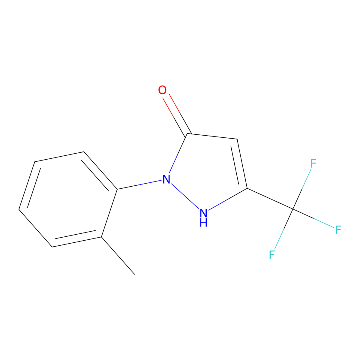 1-(o-tolyl)-3-(trifluoromethyl)-1H-pyrazol-5-ol molecular structure, CAS 854678-04-9