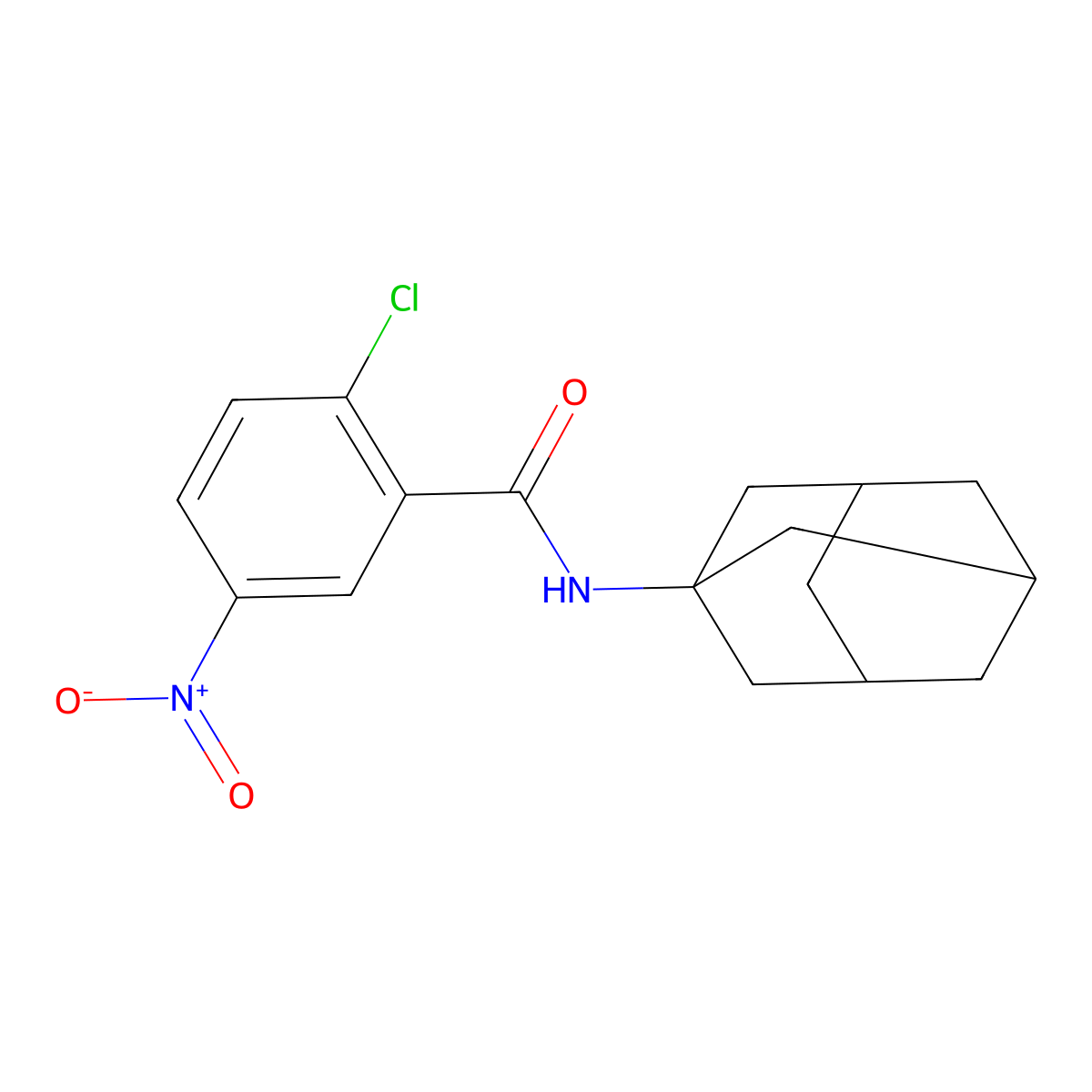 2-Chloro-5-nitro-N-tricyclo[3.3.1.13,7]dec-1-ylbenzamide molecular structure, CAS 85469-95-0